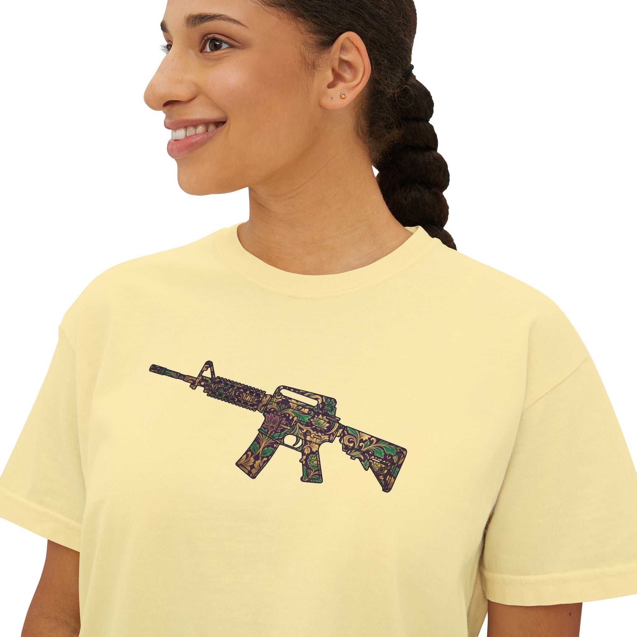 The Floral Collection- AR Rifle-Women's Boxy Tee
