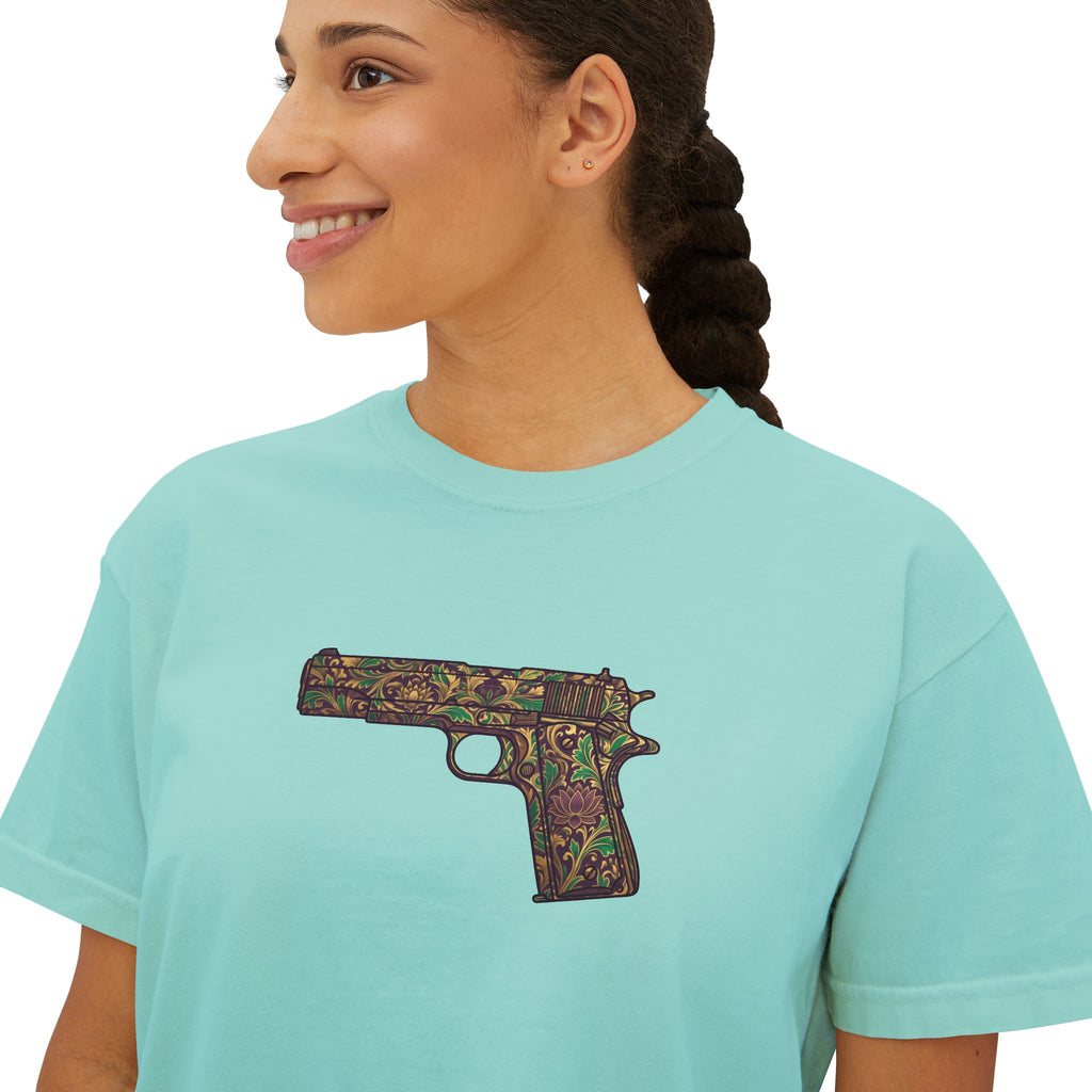 The Floral Collection-Pistol- Women's Boxy Tee