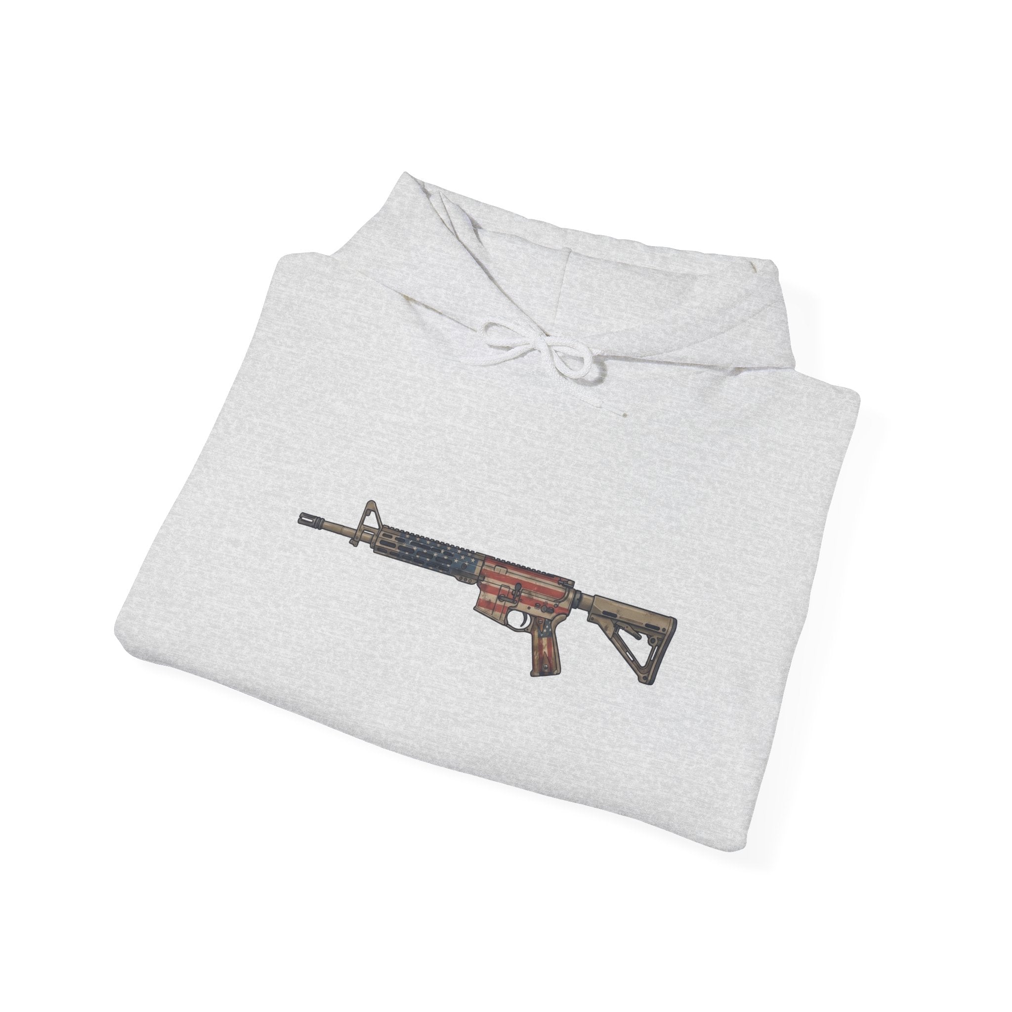 United States Flag AR Rifle Graphic Hoodie- America