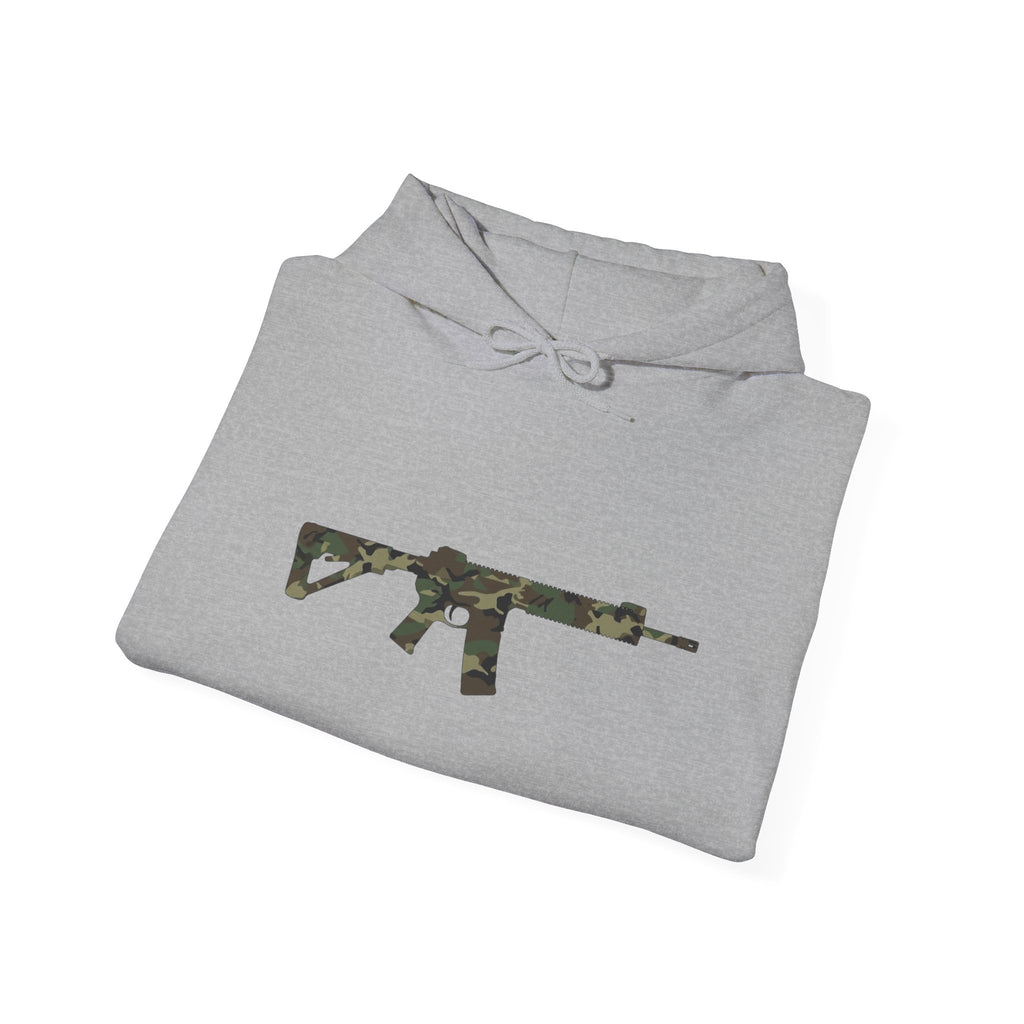 AR Rifle Camo Graphic Hoodie - Military Style Pullover