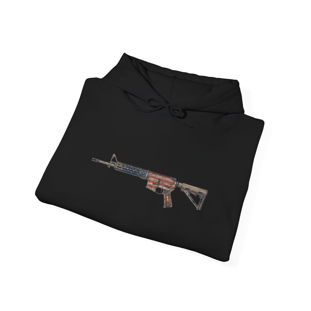 United States Flag AR Rifle Graphic Hoodie- America