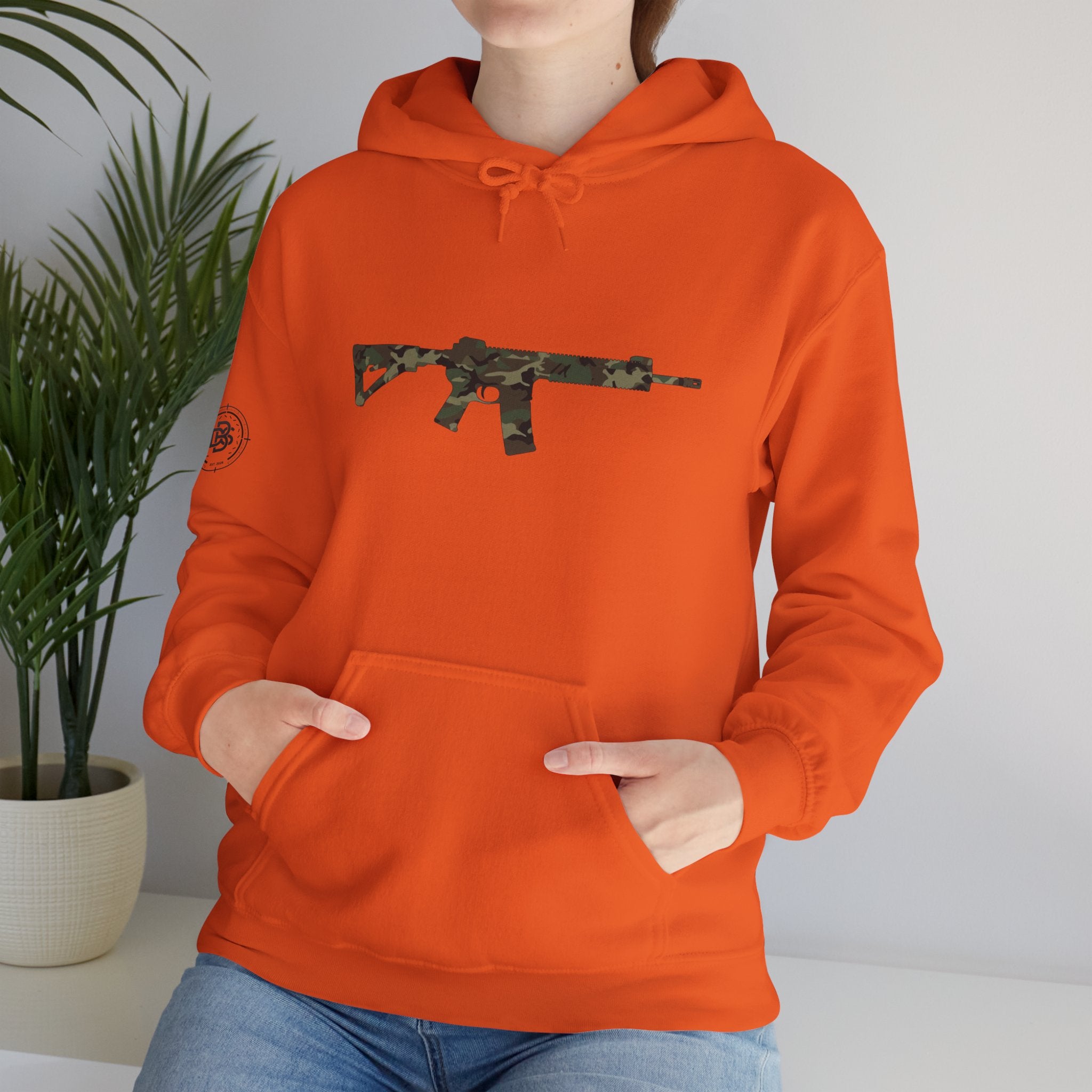 AR Rifle Camo Graphic Hoodie - Military Style Pullover
