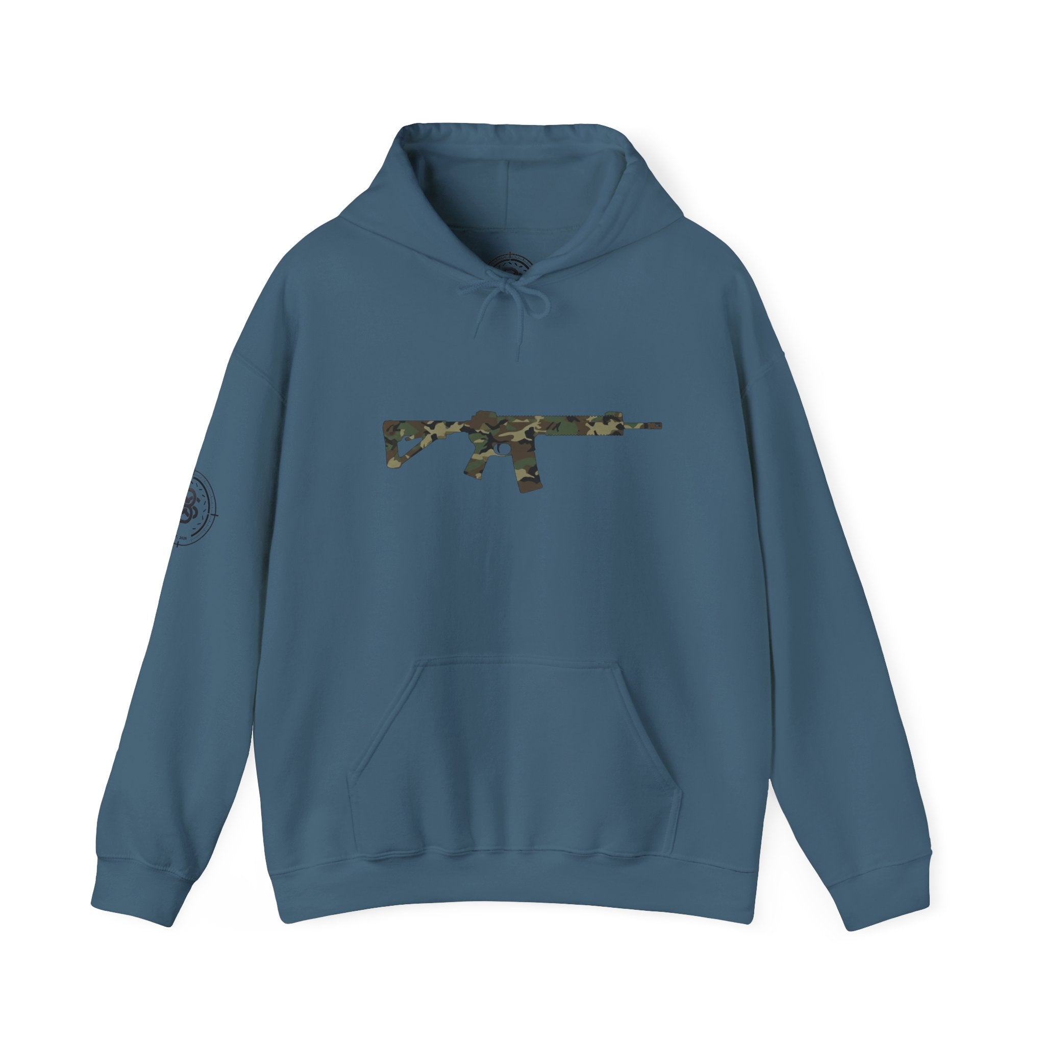 AR Rifle Camo Graphic Hoodie - Military Style Pullover