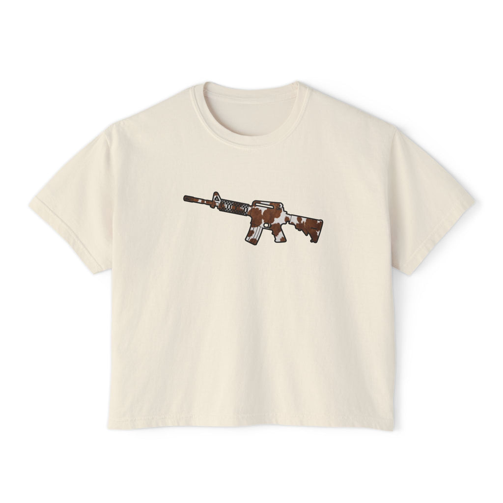 The Cowhide Collection- AR Rifle-Women's Boxy Tee