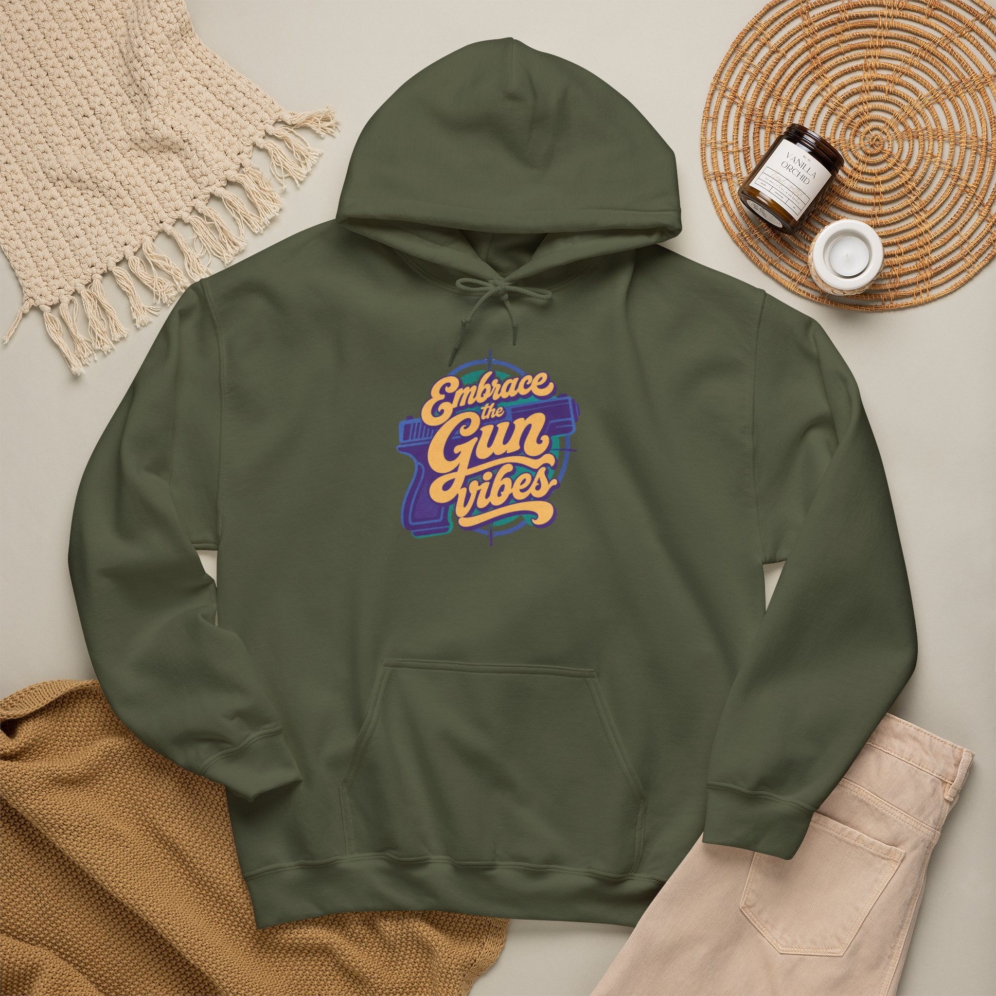 Embrace Gun Vibes Hoodie — Retro