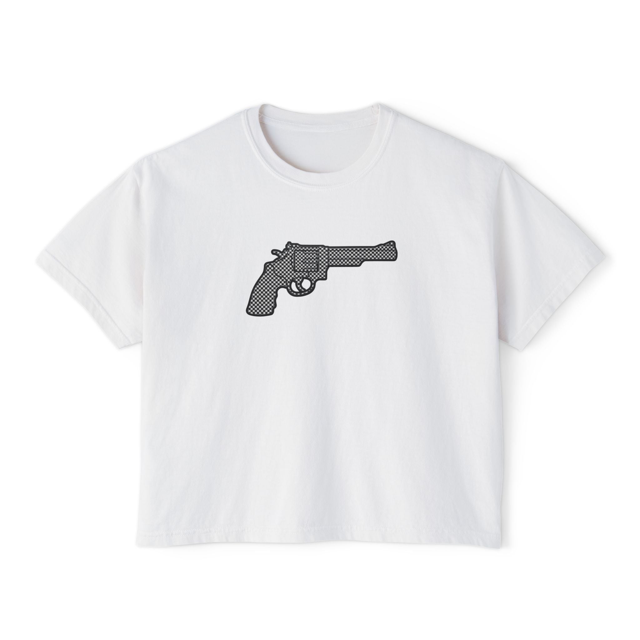 The Checker Collection- Revolver- Women's Boxy Tee