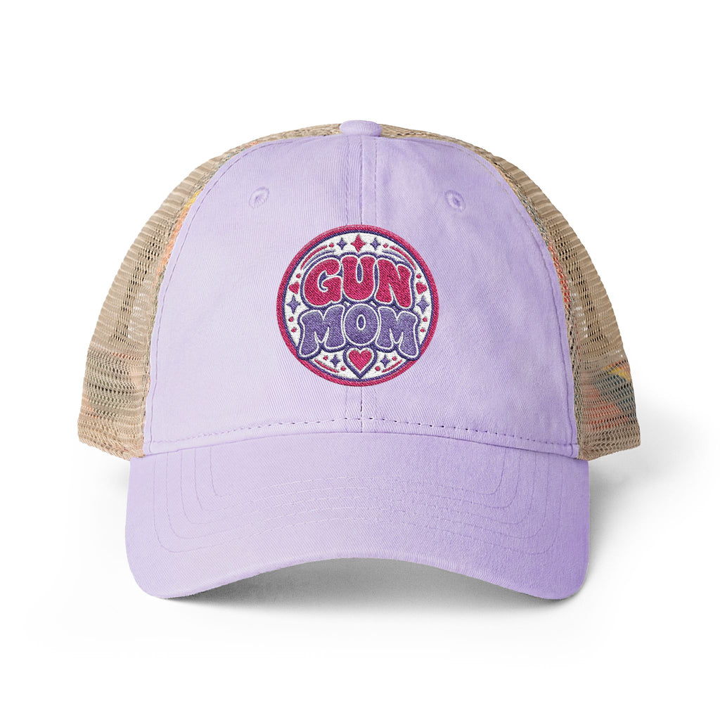 Gun Mom-mesh hat with ponytail slot