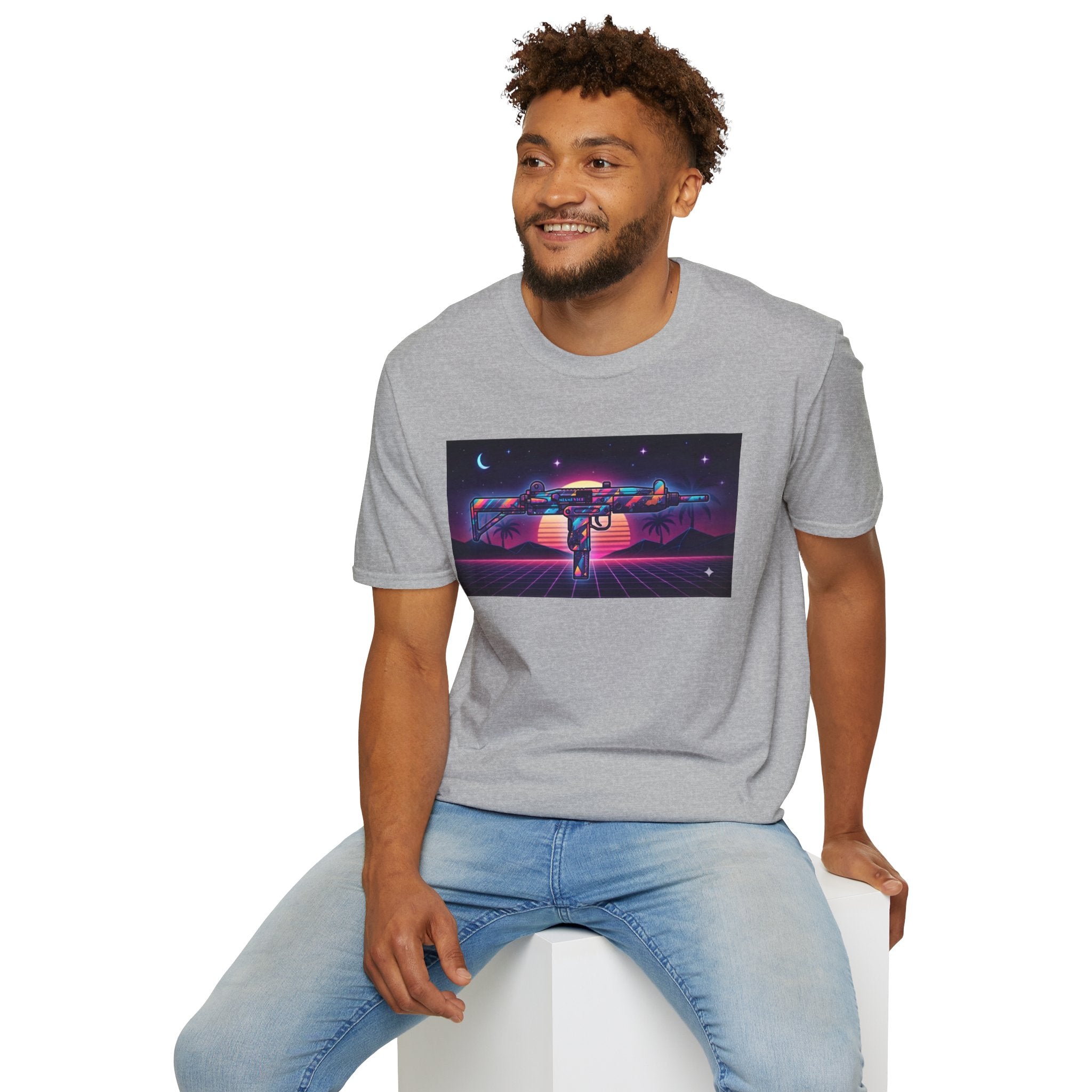 The Men's Collection- 80's Retro UZI-Softstyle T-Shirt