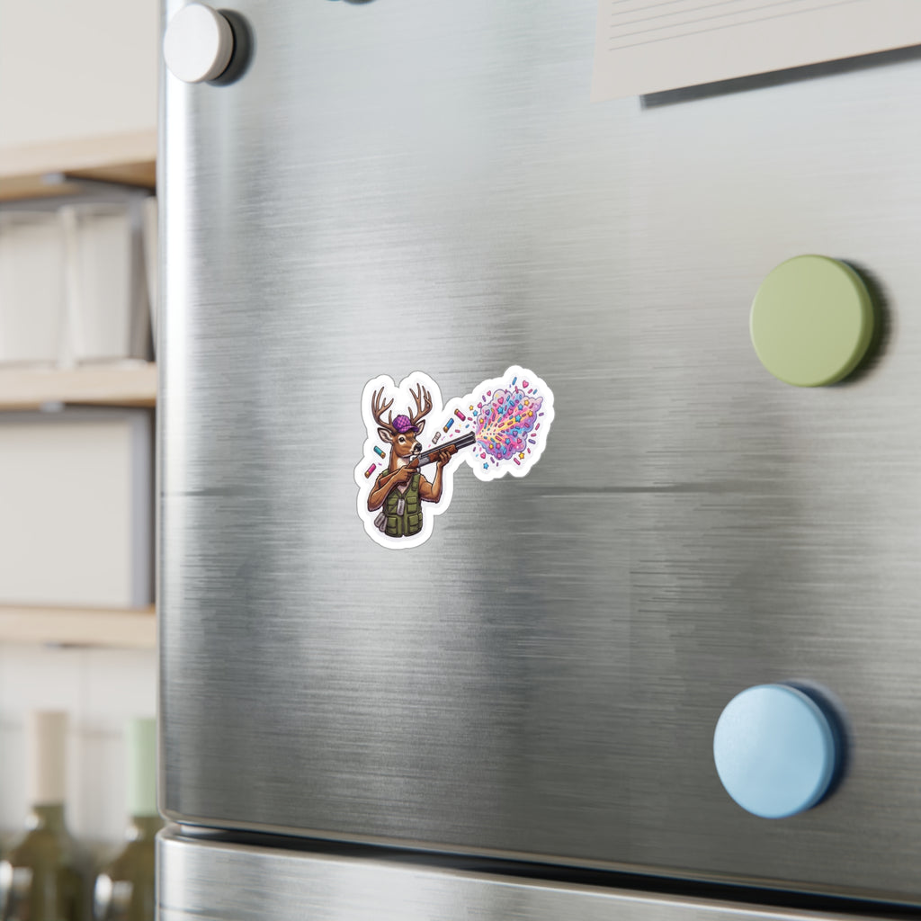 Deer Confetti Shot Vinyl Sticker — Kiss-Cut Cute Outdoorsy Decal