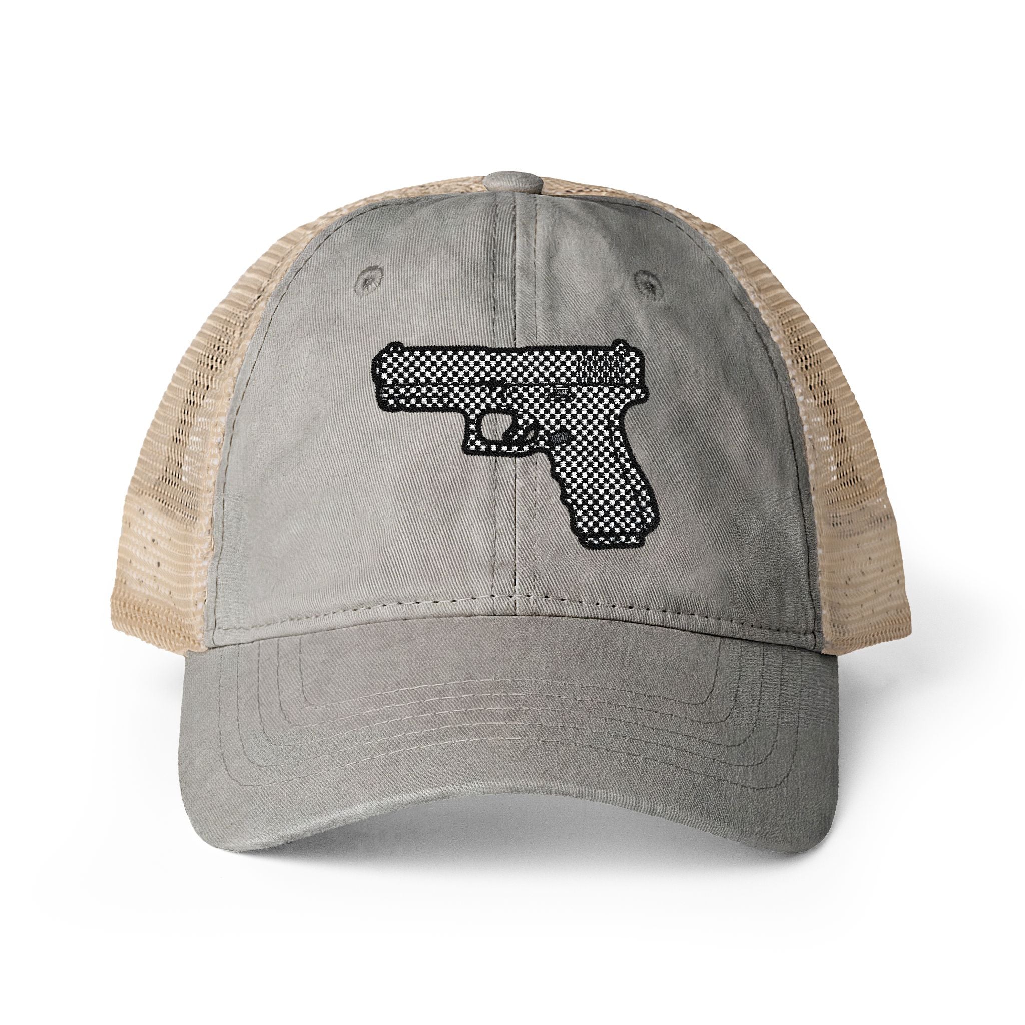 The Checker Collection-Pistol-Women's Washed Mesh-Back Cap