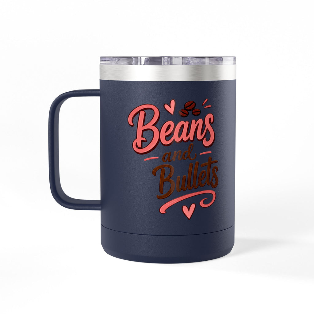 Beans and Bullets-15oz Travel Mug Tumbler