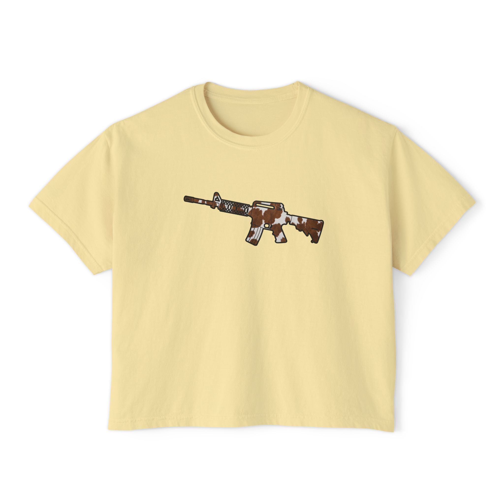 The Cowhide Collection- AR Rifle-Women's Boxy Tee