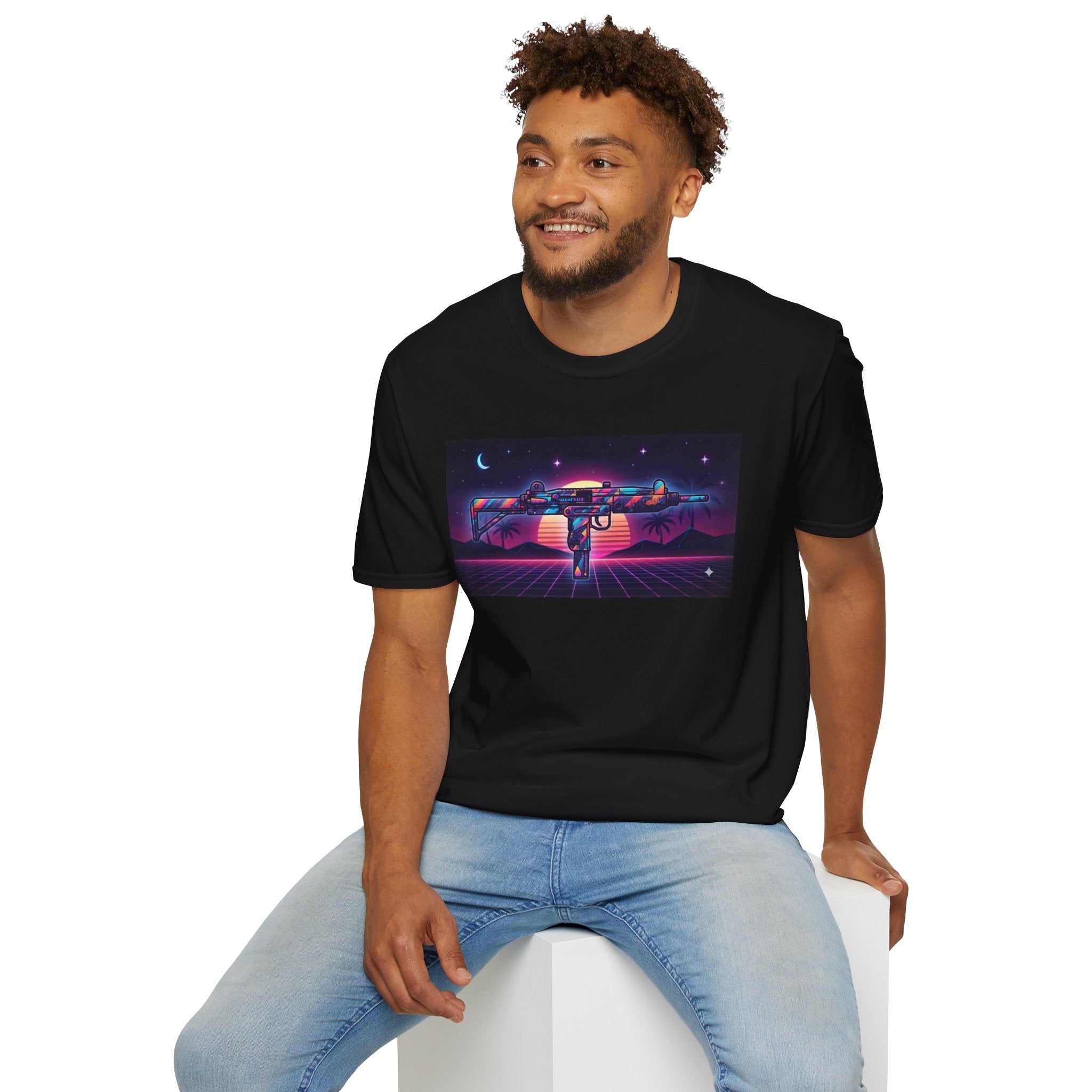 The Men's Collection- 80's Retro UZI-Softstyle T-Shirt