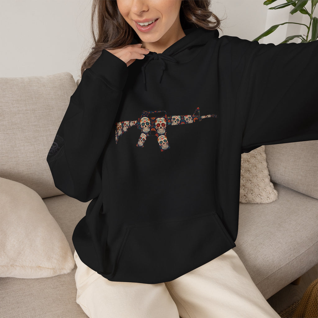 Sugar Skull AR-Style Rifle Graphic Hoodie