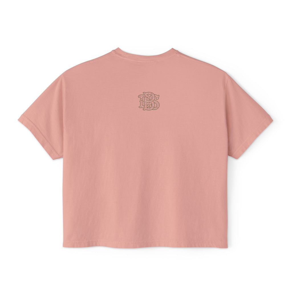 Beans and Bullets Women's Boxy Tee – Coffee Lover Graphic Crop Tee