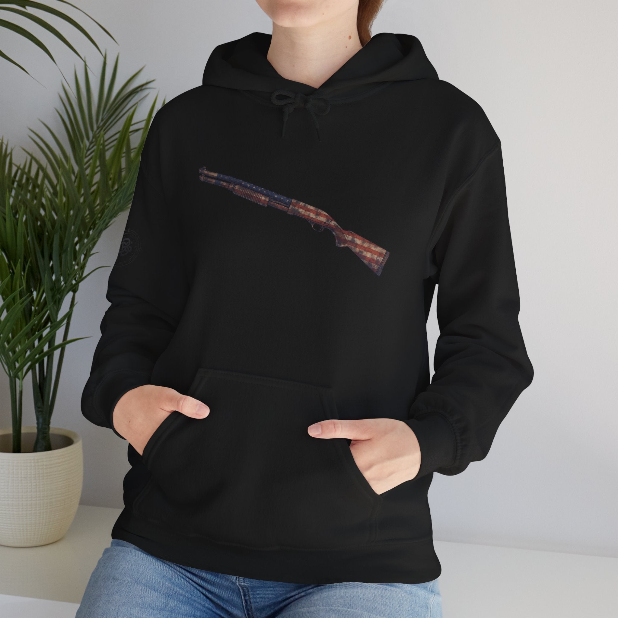 United States Flag Shotgun Graphic Hoodie