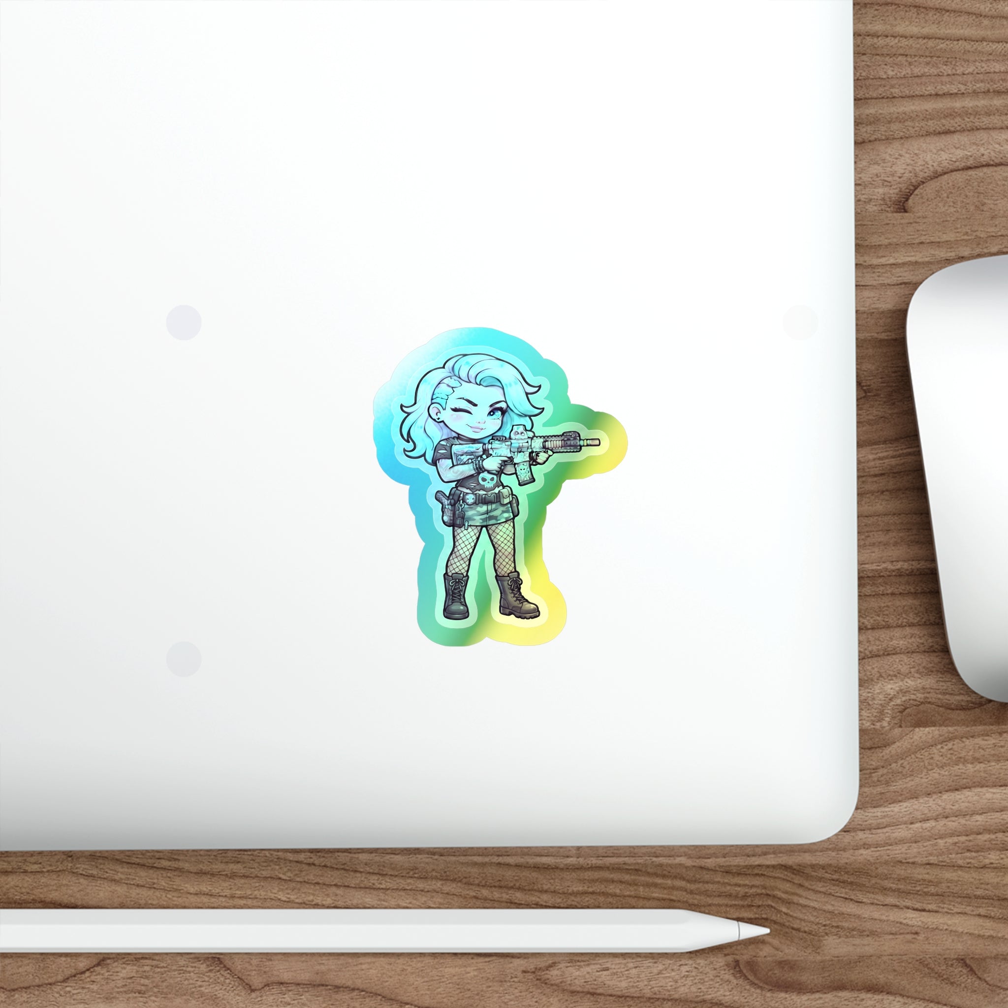Cute Shooter Holographic Die-cut Stickers