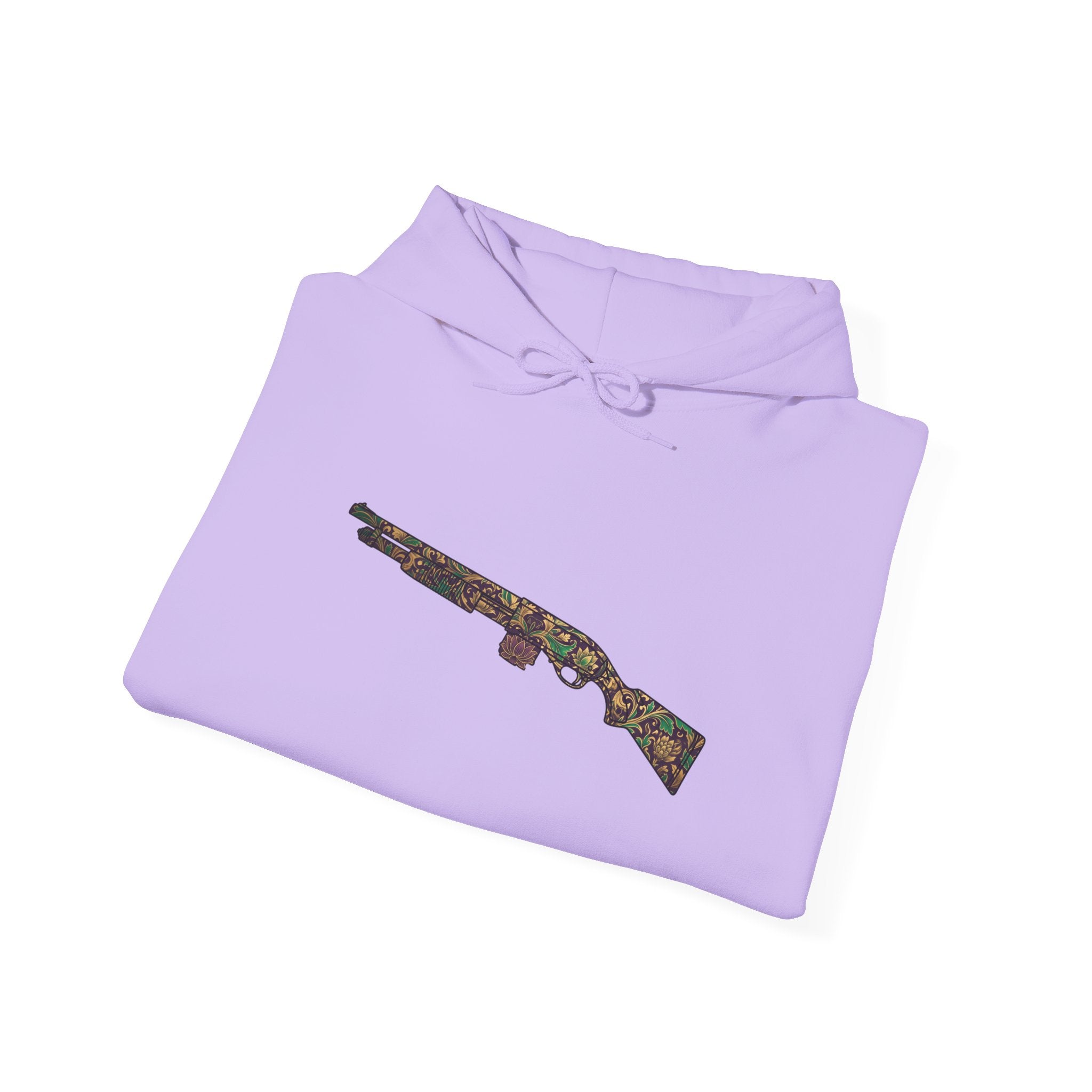 Floral Shotgun Hoodie-Vintage Gun Graphic