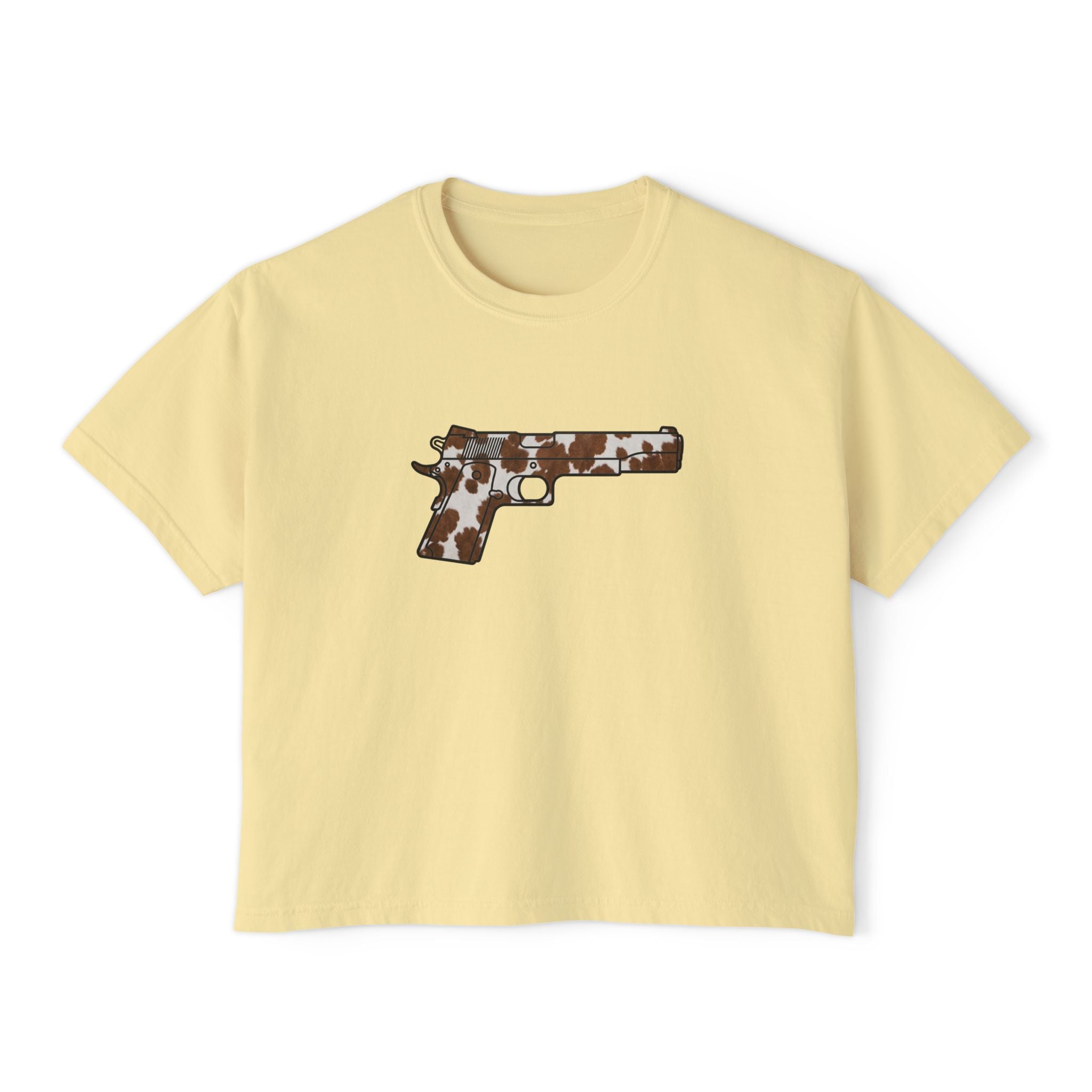 The Cowhide Collection- Pistol- Women's Boxy Tee
