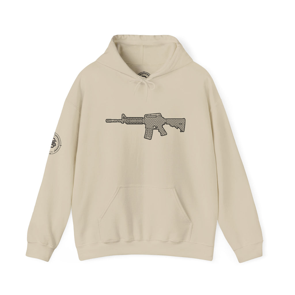 Checker Rifle Outline Graphic Hoodie
