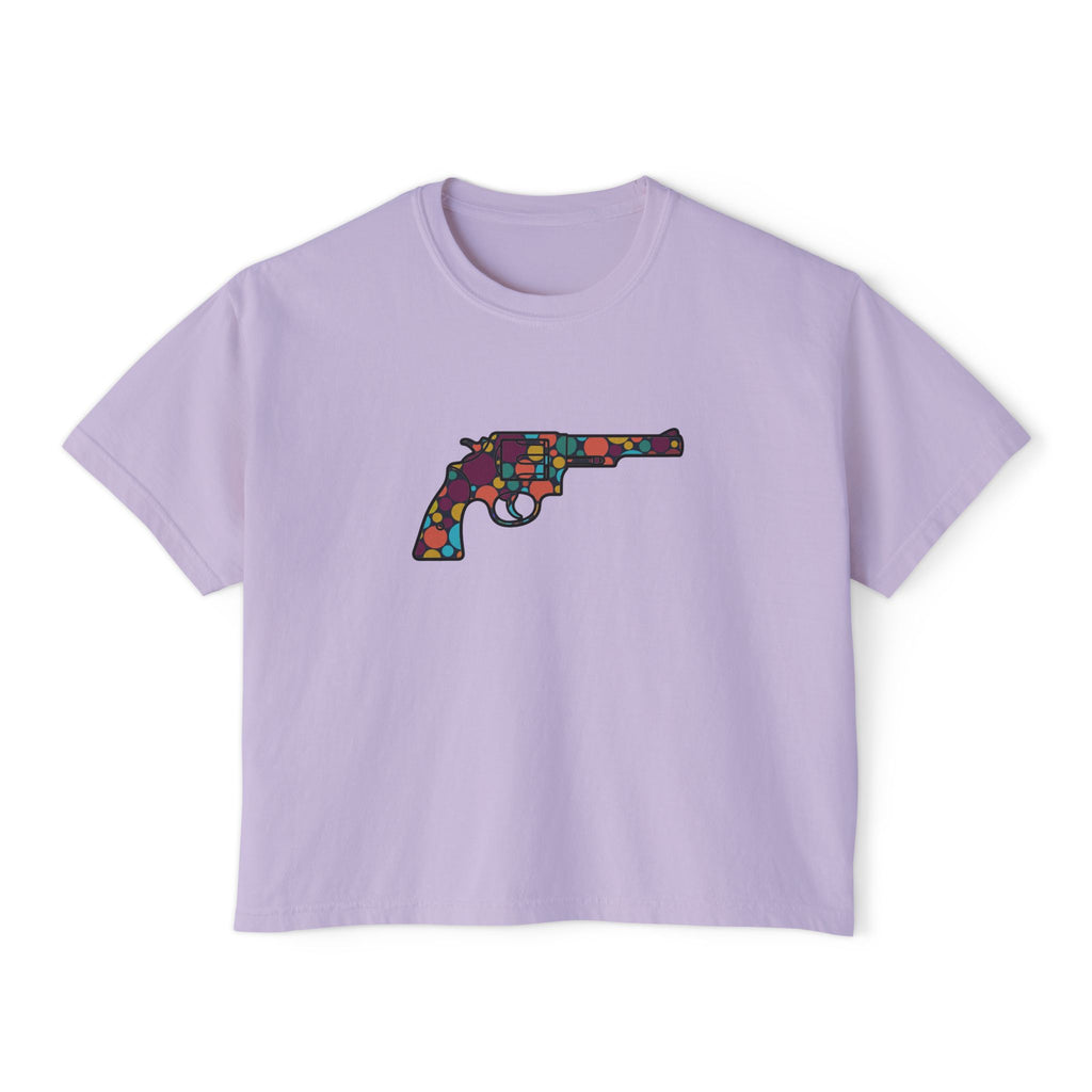 The Dots Collection-Revolver- Women's Casual Cropped T-Shirt