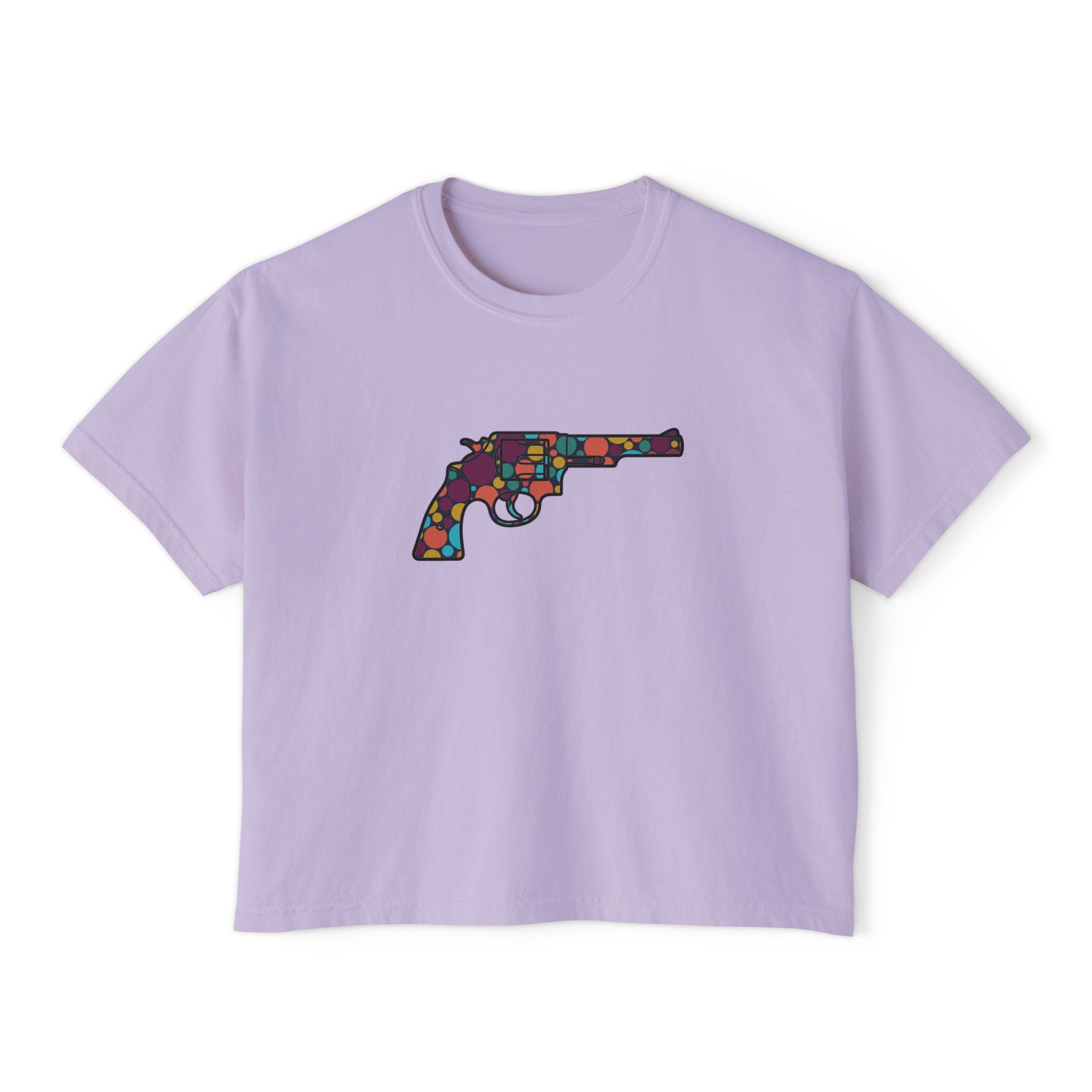 The Dots Collection-Revolver- Women's Casual Cropped T-Shirt