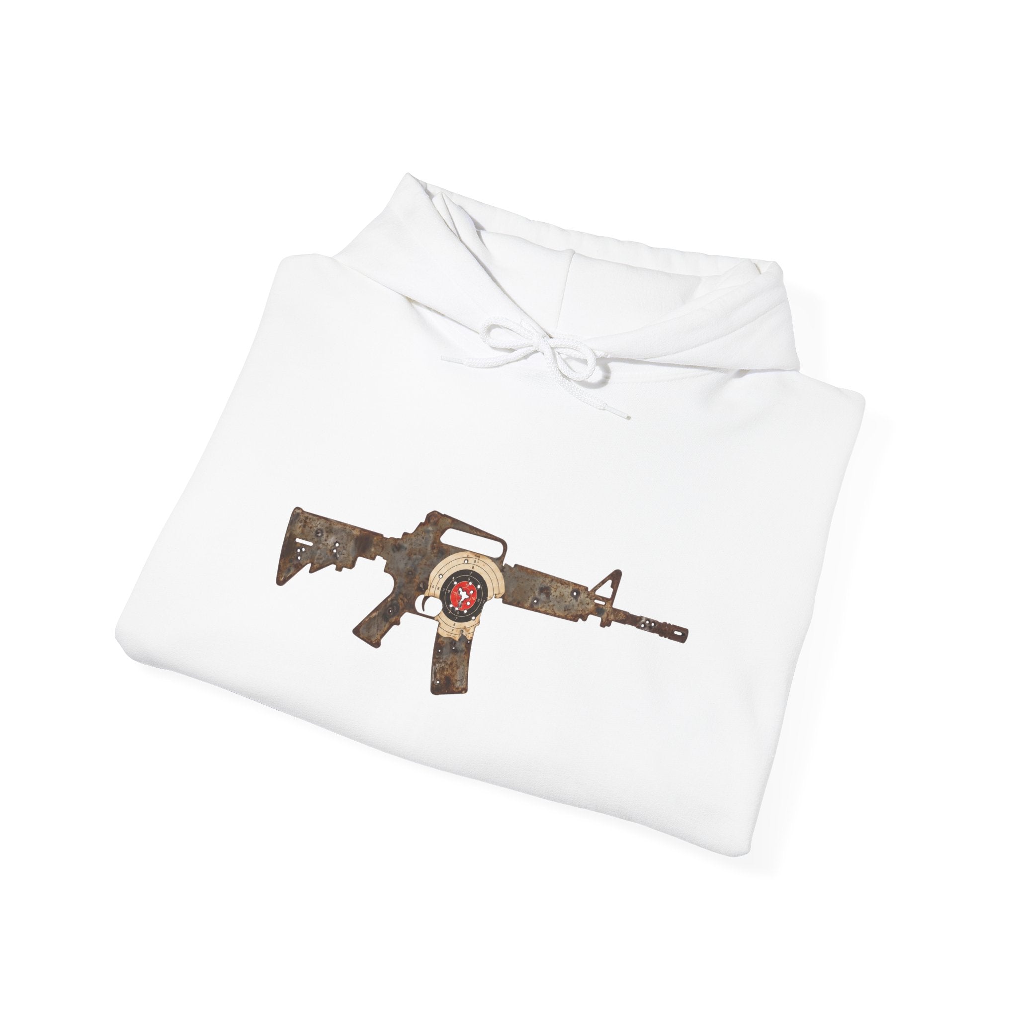 Vintage Metal AR Rifle Graphic Hoodie