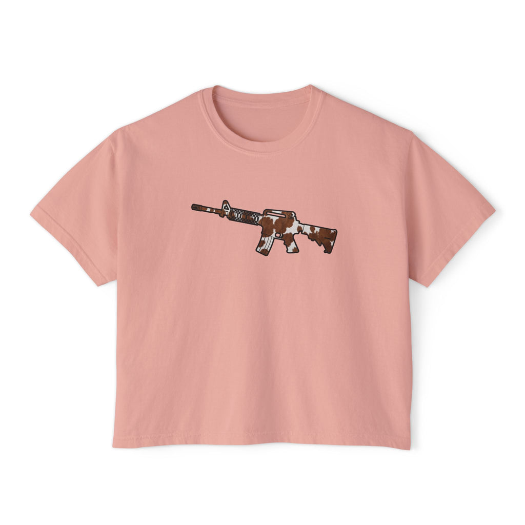 The Cowhide Collection- AR Rifle-Women's Boxy Tee