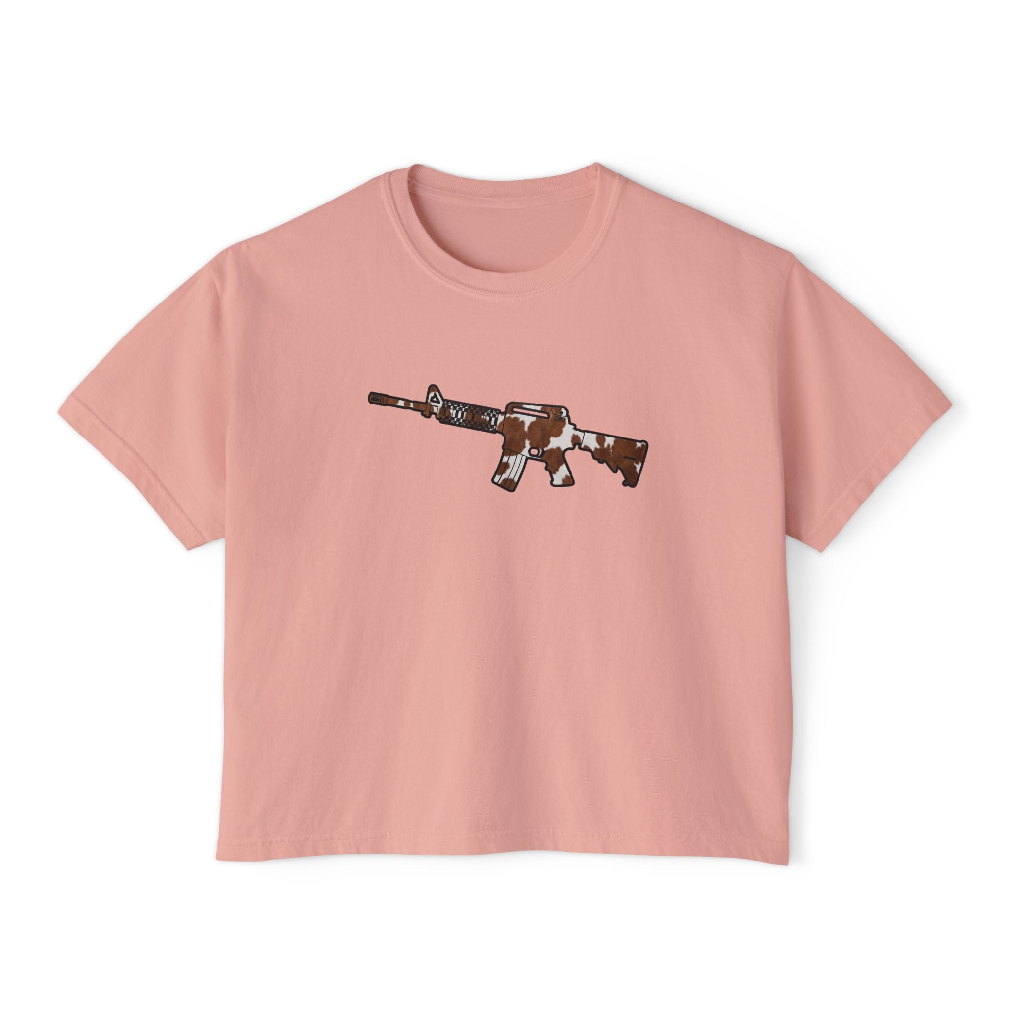 The Cowhide Collection- AR Rifle-Women's Boxy Tee