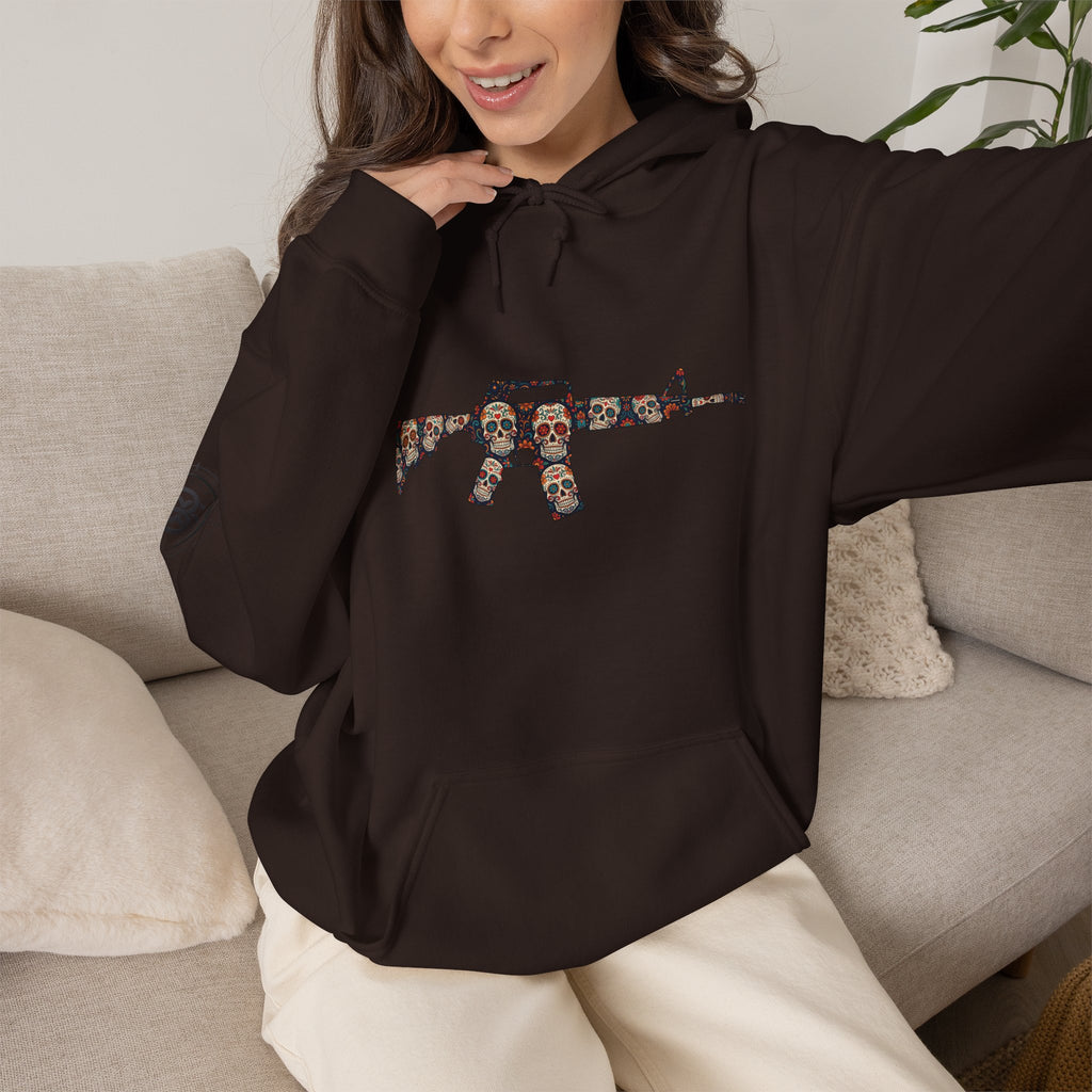 Sugar Skull AR-Style Rifle Graphic Hoodie