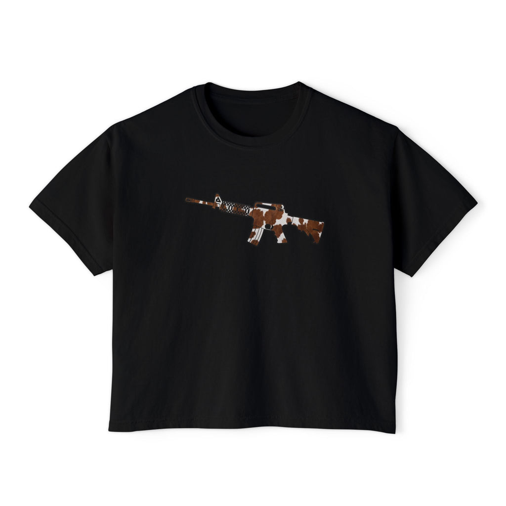 The Cowhide Collection- AR Rifle-Women's Boxy Tee