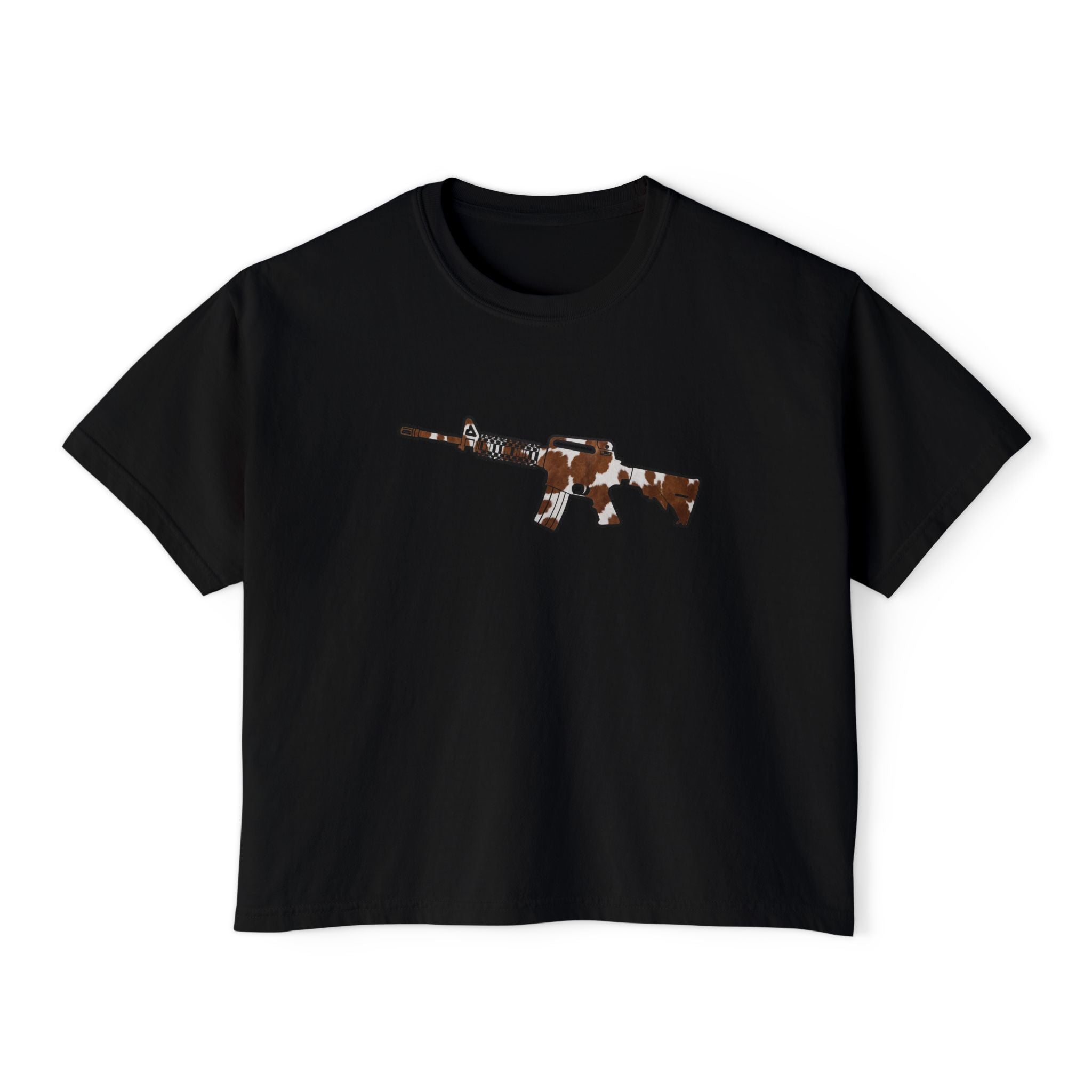 The Cowhide Collection- AR Rifle-Women's Boxy Tee