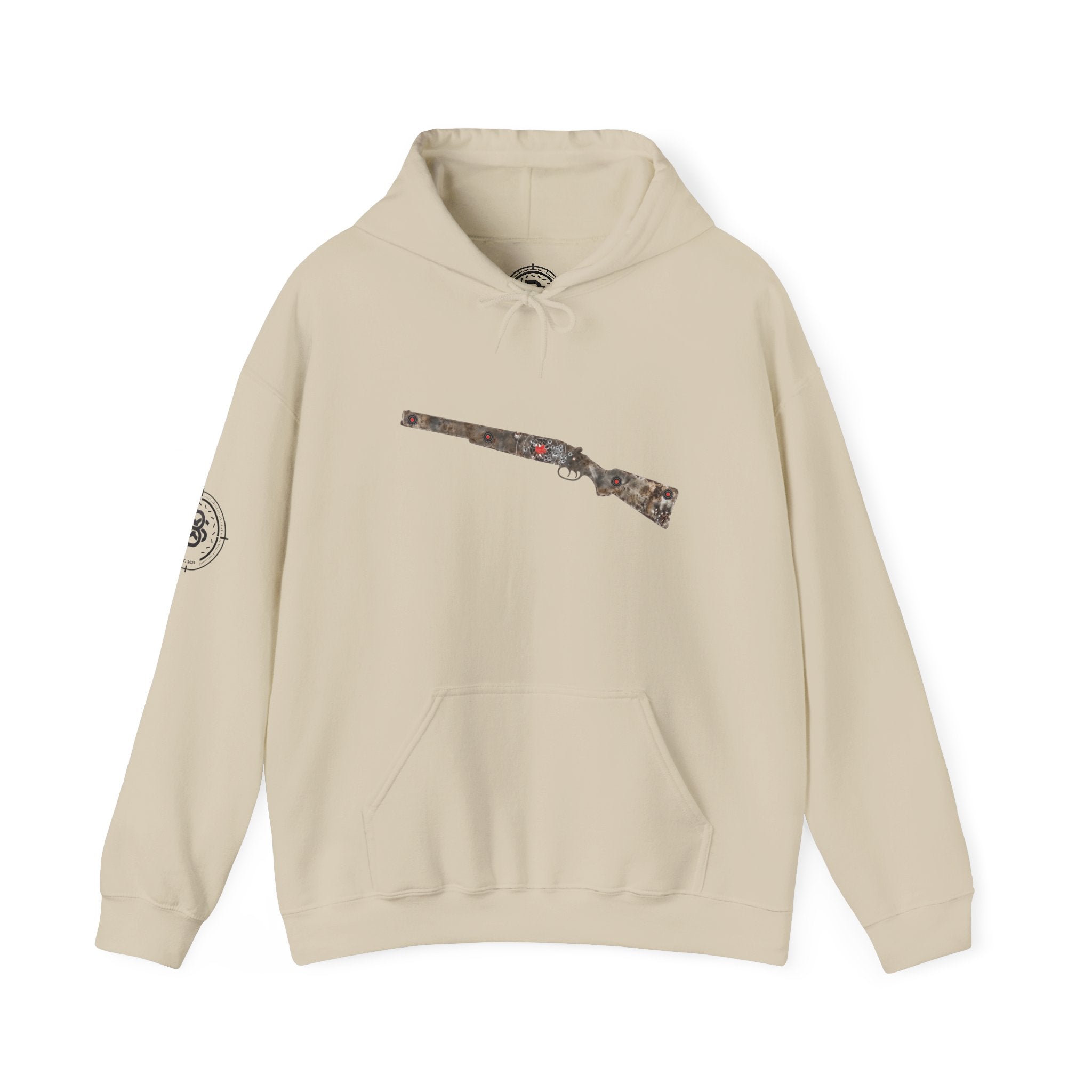 Vintage Metal Shotgun Target Graphic Hoodie