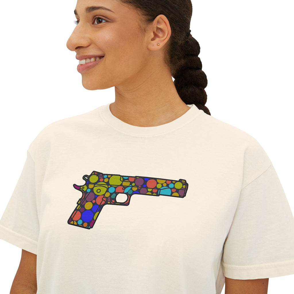 The Dot Collection- 1911 Pistol- Women's Boxy Tee