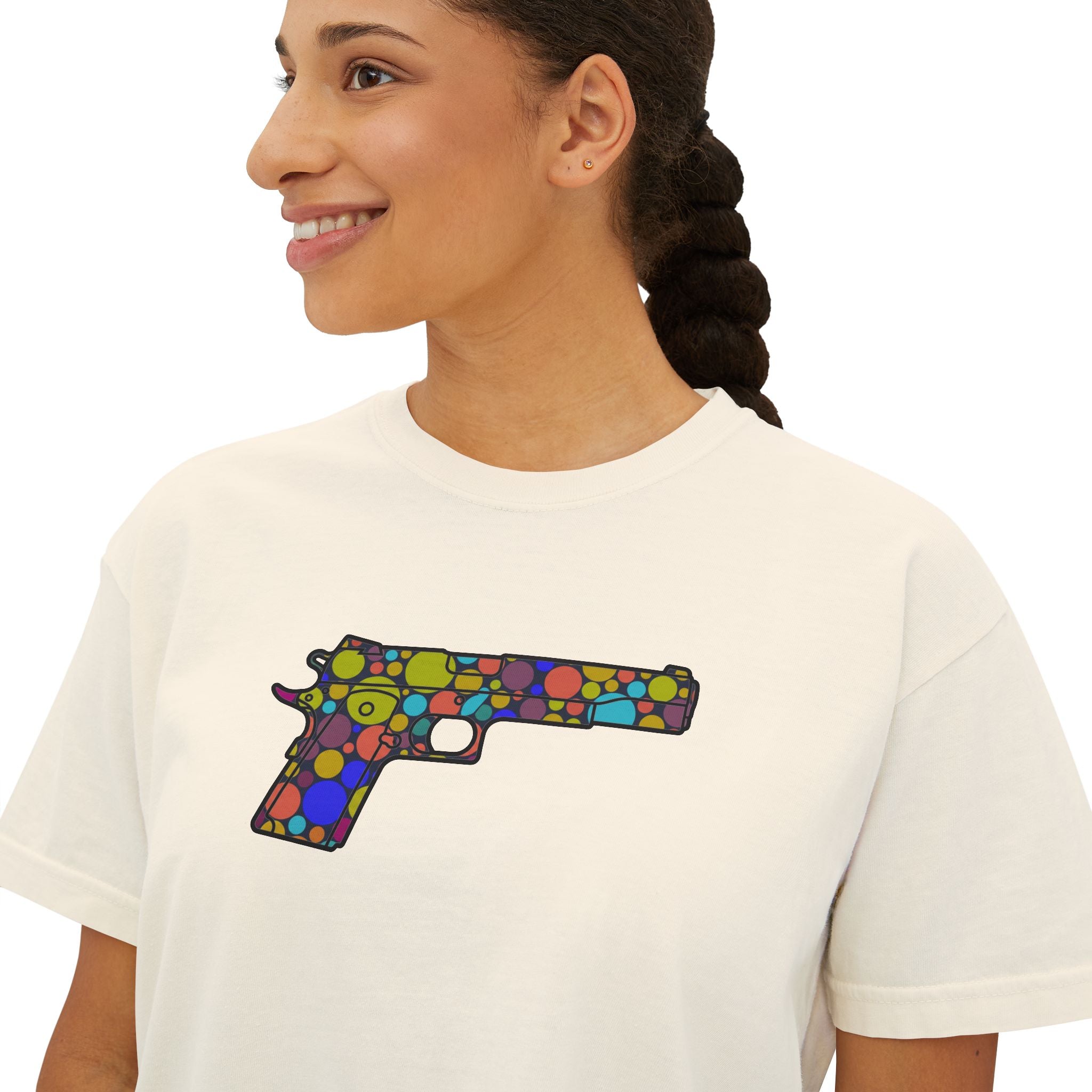 The Dot Collection- 1911 Pistol- Women's Boxy Tee