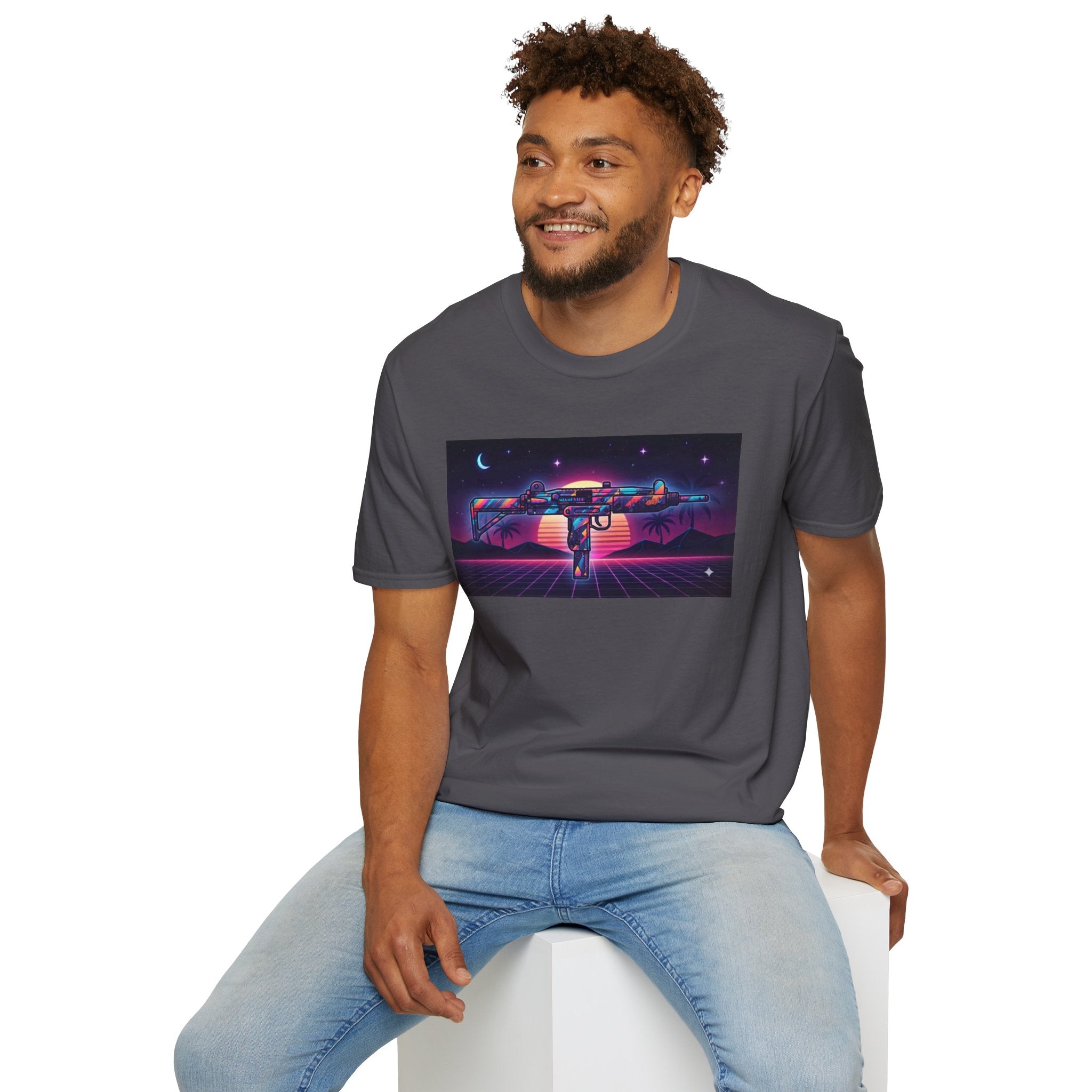The Men's Collection- 80's Retro UZI-Softstyle T-Shirt