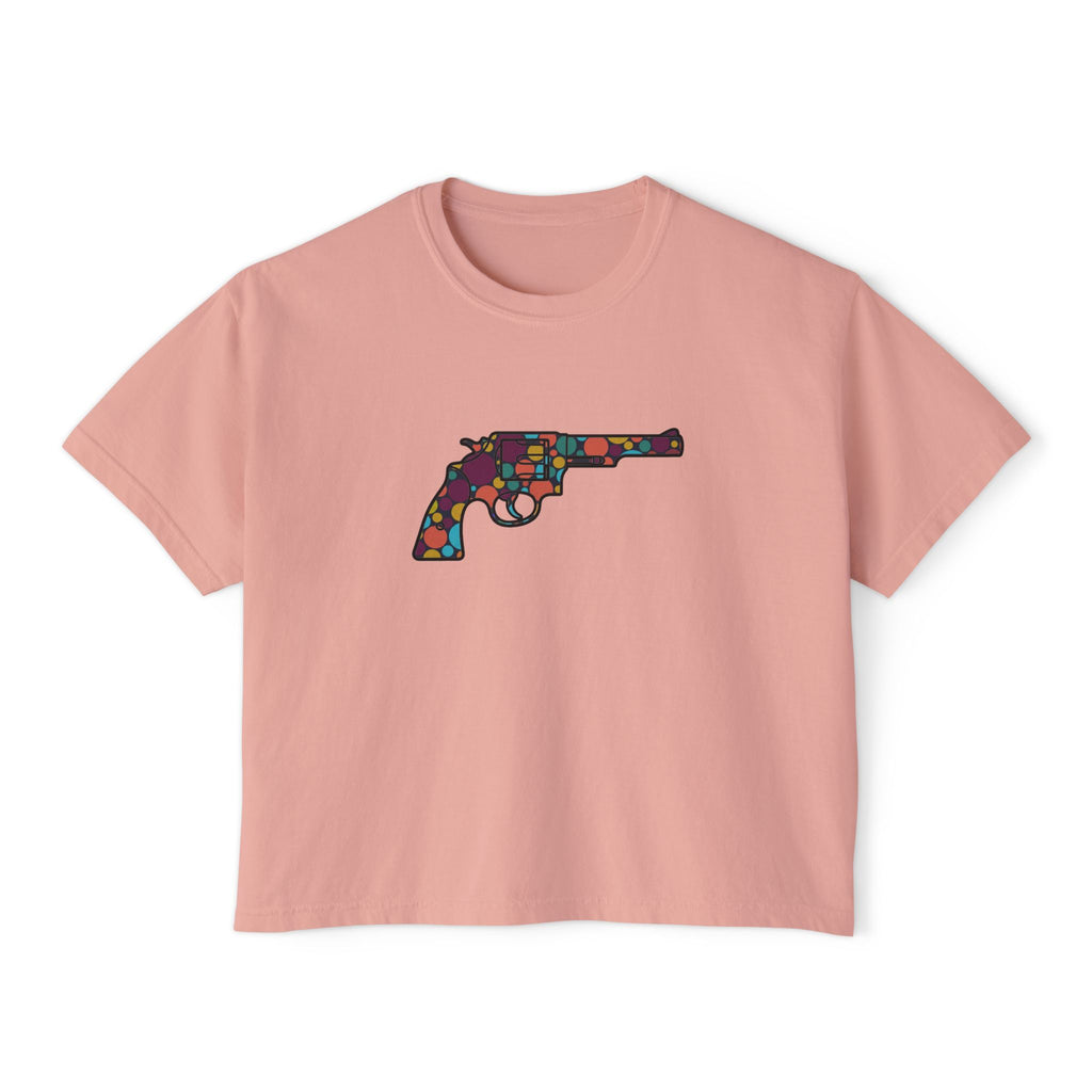 The Dots Collection-Revolver- Women's Casual Cropped T-Shirt
