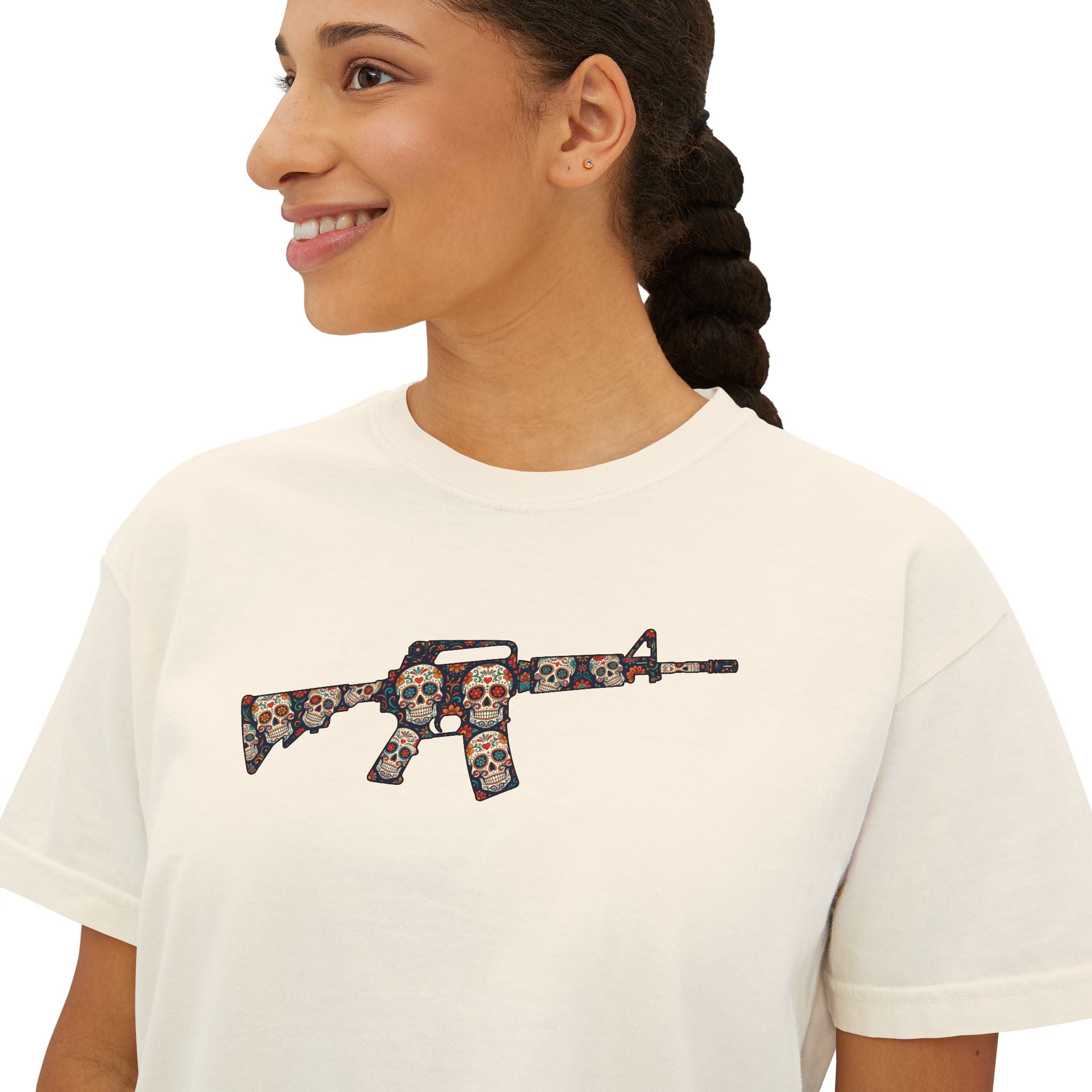 The Sugar Skull Collection -AR Rifle- Women’s Boxy Tee