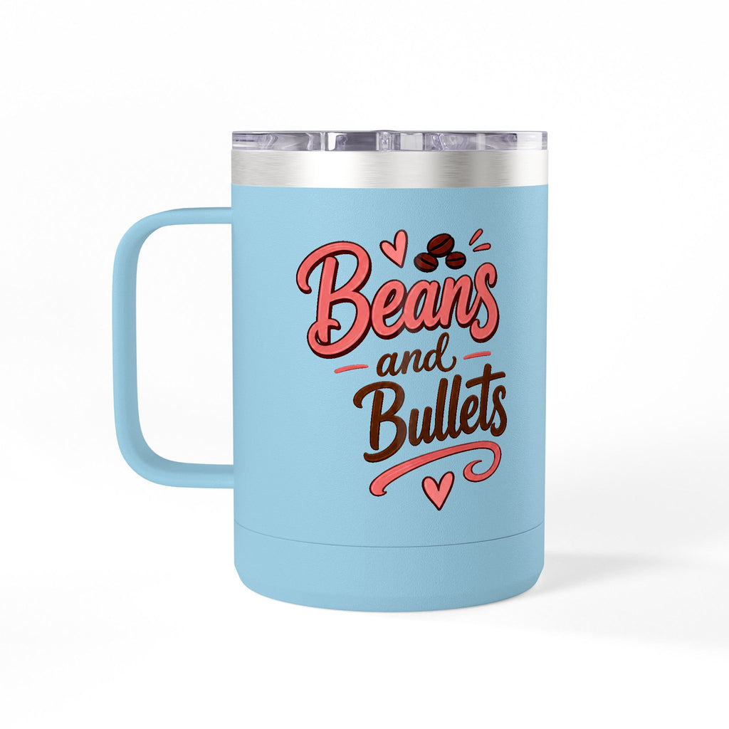 Beans and Bullets-15oz Travel Mug Tumbler