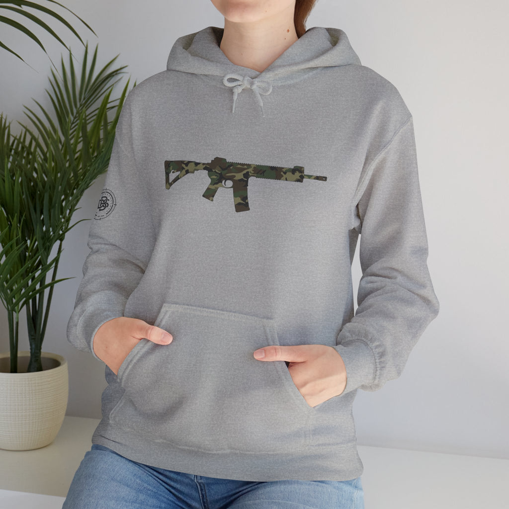AR Rifle Camo Graphic Hoodie - Military Style Pullover