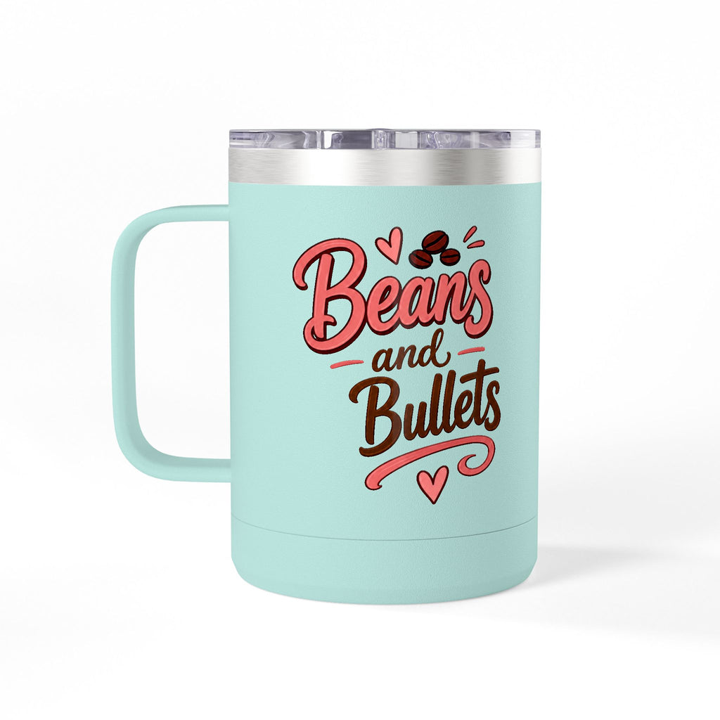 Beans and Bullets-15oz Travel Mug Tumbler