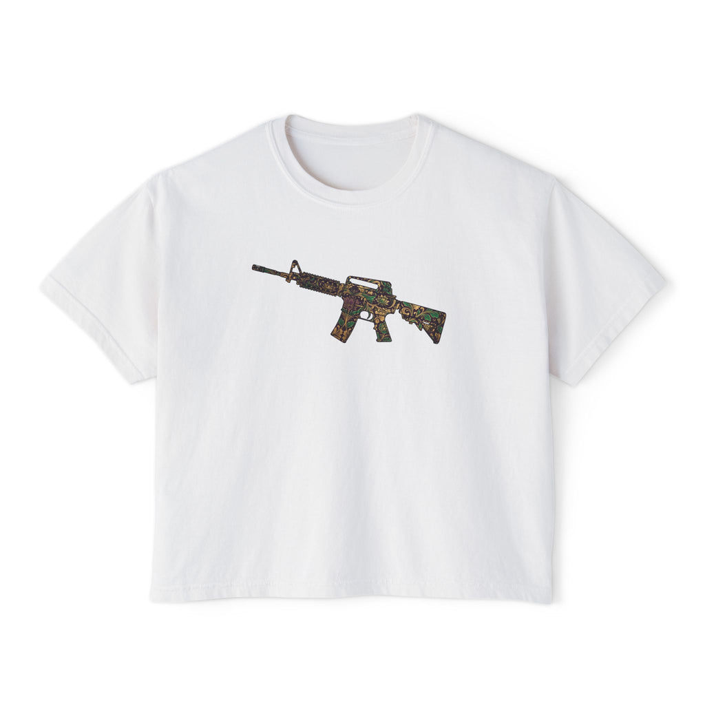 The Floral Collection- AR Rifle-Women's Boxy Tee