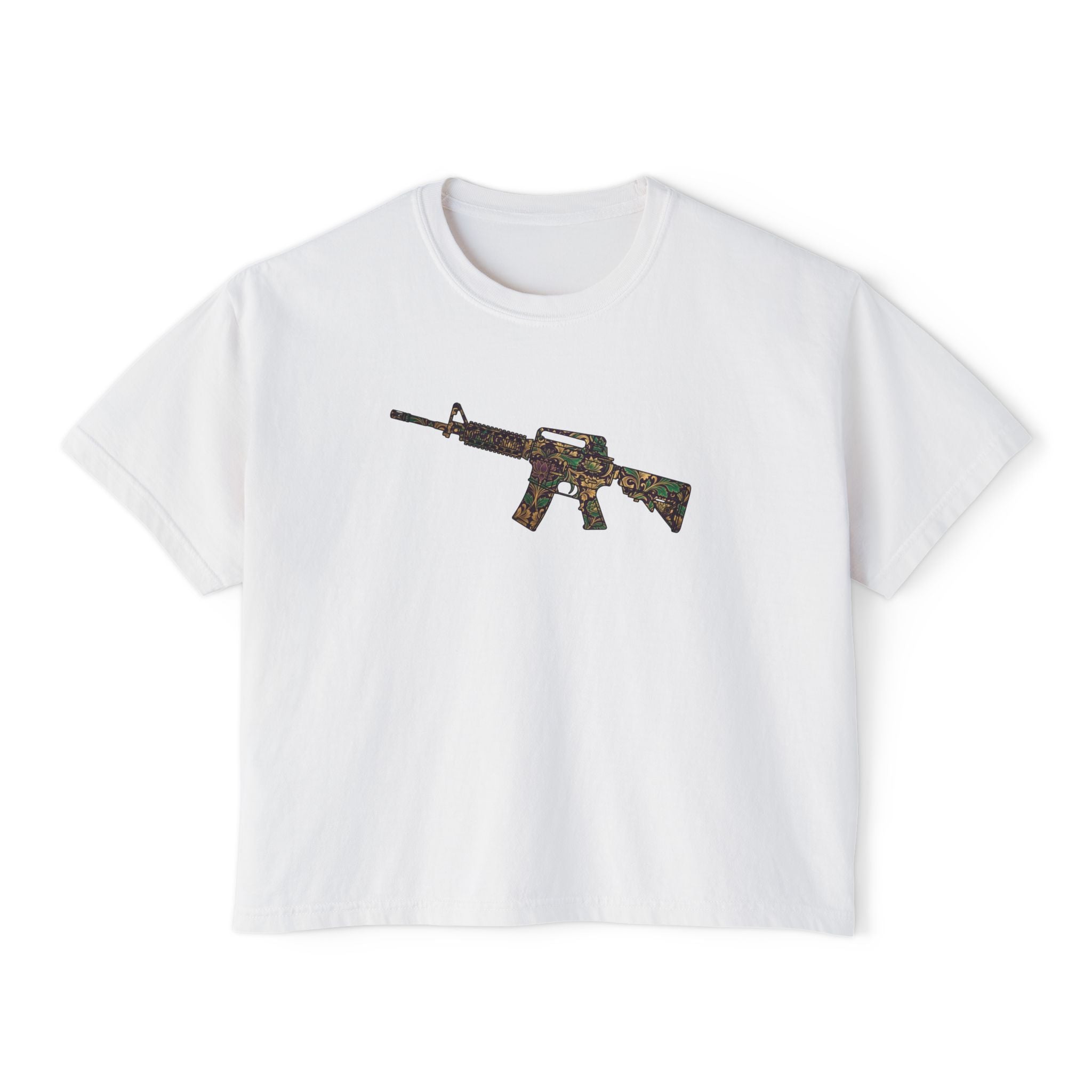 The Floral Collection- AR Rifle-Women's Boxy Tee