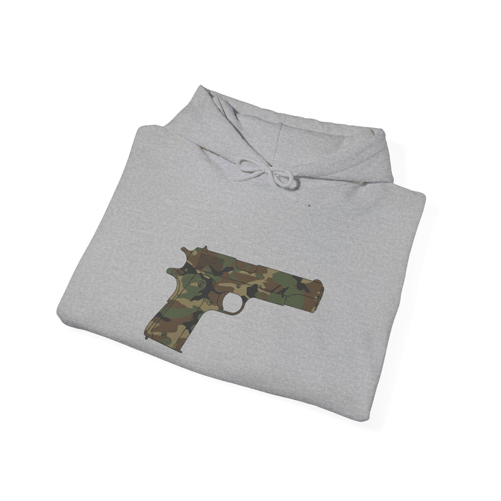 Camouflage Pistol Hoodie - Camo Gun Graphic Pullover