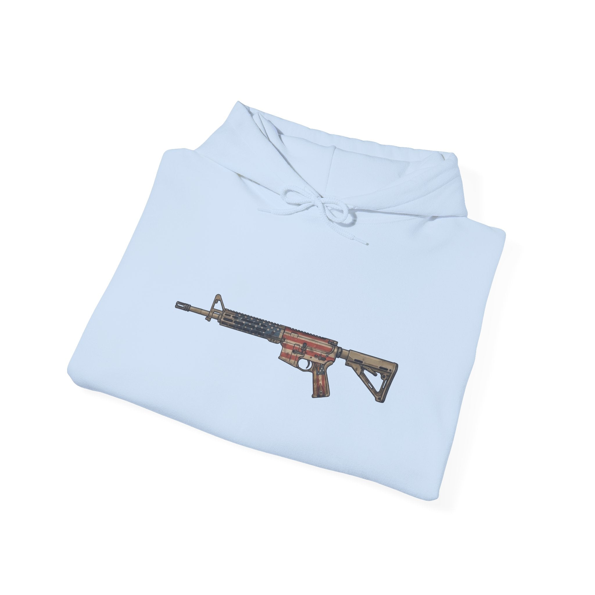 United States Flag AR Rifle Graphic Hoodie- America