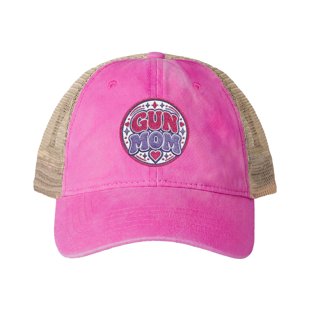 Gun Mom-mesh hat with ponytail slot
