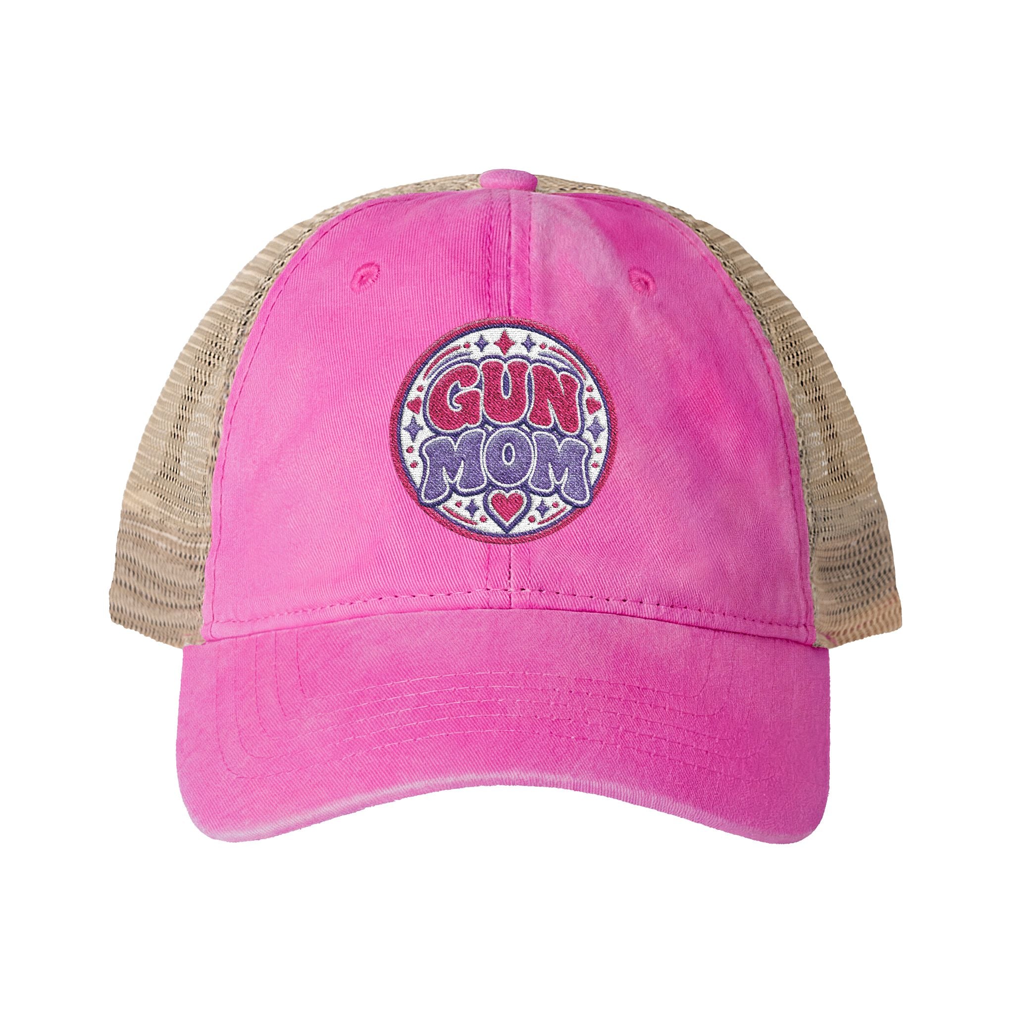 Gun Mom-mesh hat with ponytail slot