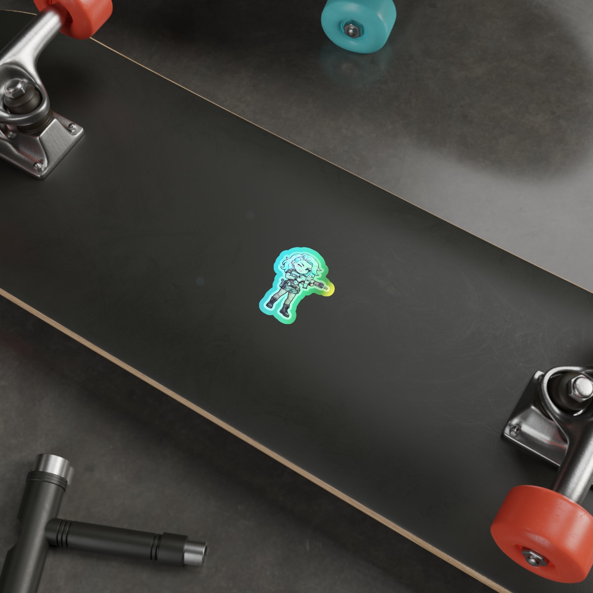 Cute Shooter Holographic Die-cut Stickers