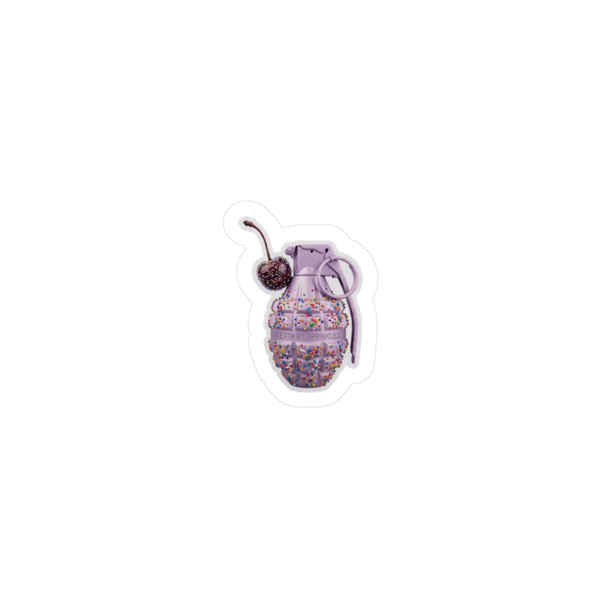 Grenade Sprinkle Kiss-Cut Vinyl Decal – Edgy Purple Explosion Sticker for Laptops, Water Bottles & Windows