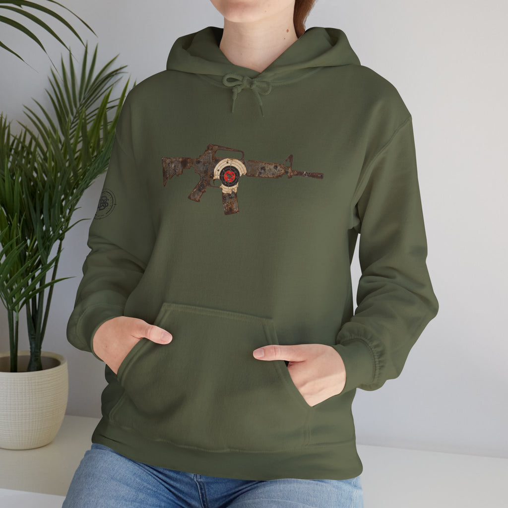 Vintage Metal AR Rifle Graphic Hoodie